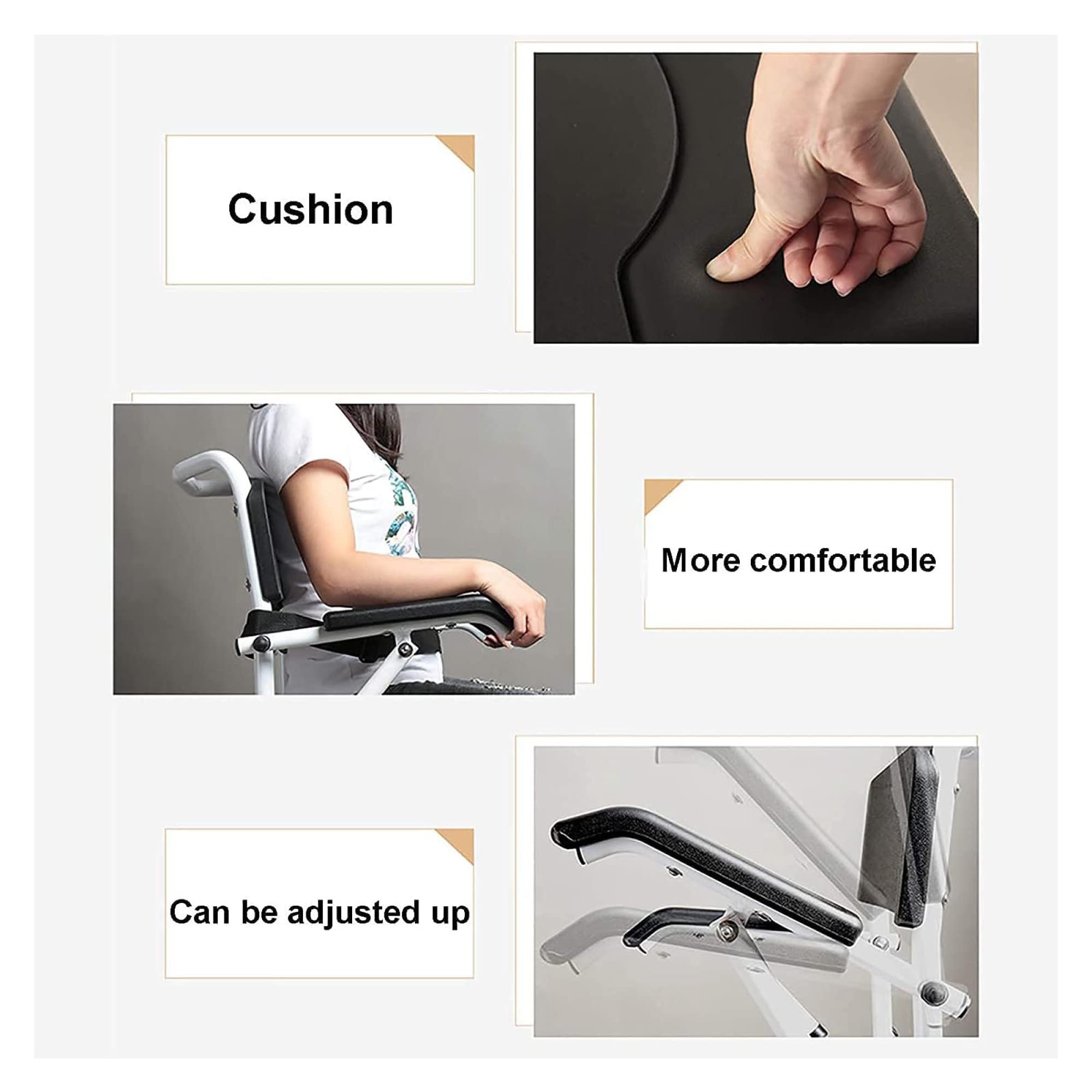 Sedia da Bagno con Ruote, Sedia da Toilette Sedia da Bagno per Sedia a rotelle Sedia da Trasporto per Bagno Sgabello da Bagno per Anziani disabili