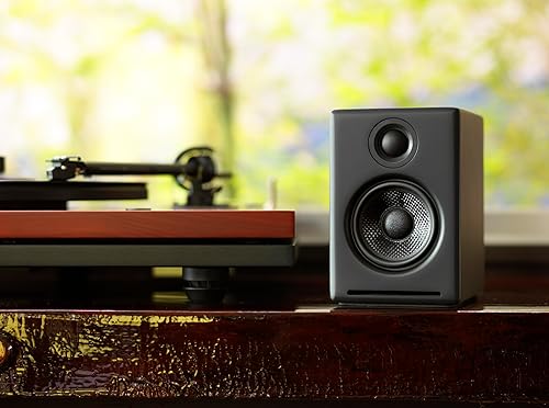 Miniatura 54 de Audioengine A2-HD (HD3) Bluetooth PC y altavoces de escritorio para computadora con aptX HD - USB, RCA, auriculares Nuez,Blanco satinado,Negro