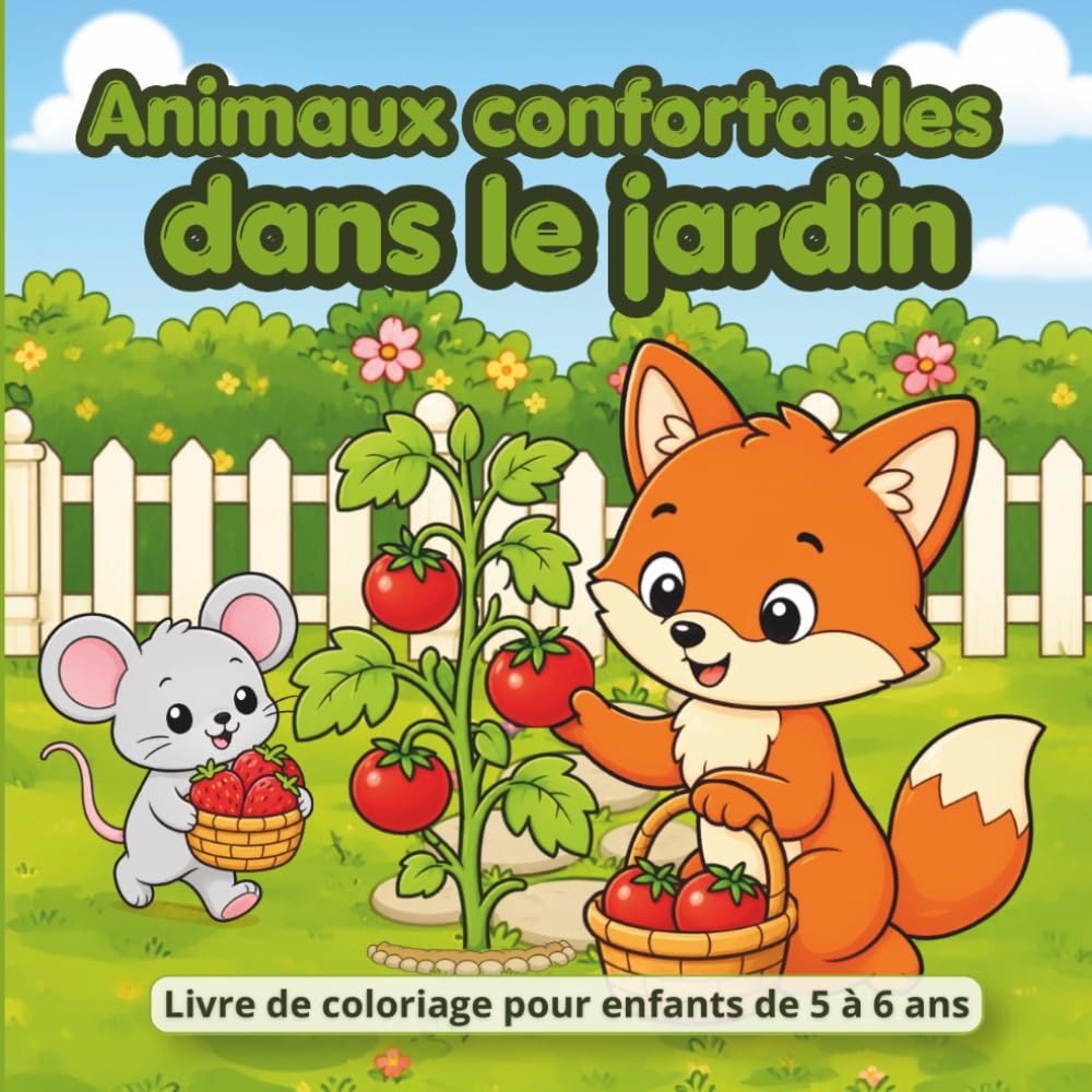 Animaux confortables dans le jardin: Livre de coloriage pour enfants