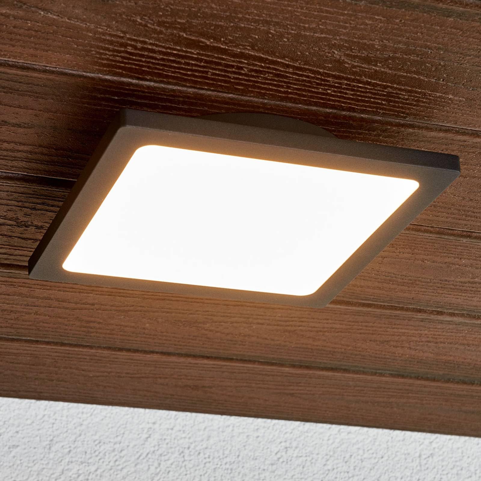 Lucande Plafoniere LED (Moderno) colore Nero, in Alluminio lampadina inclusa lampada da esterni per giardino terrazzo balcone e casa plafoniera