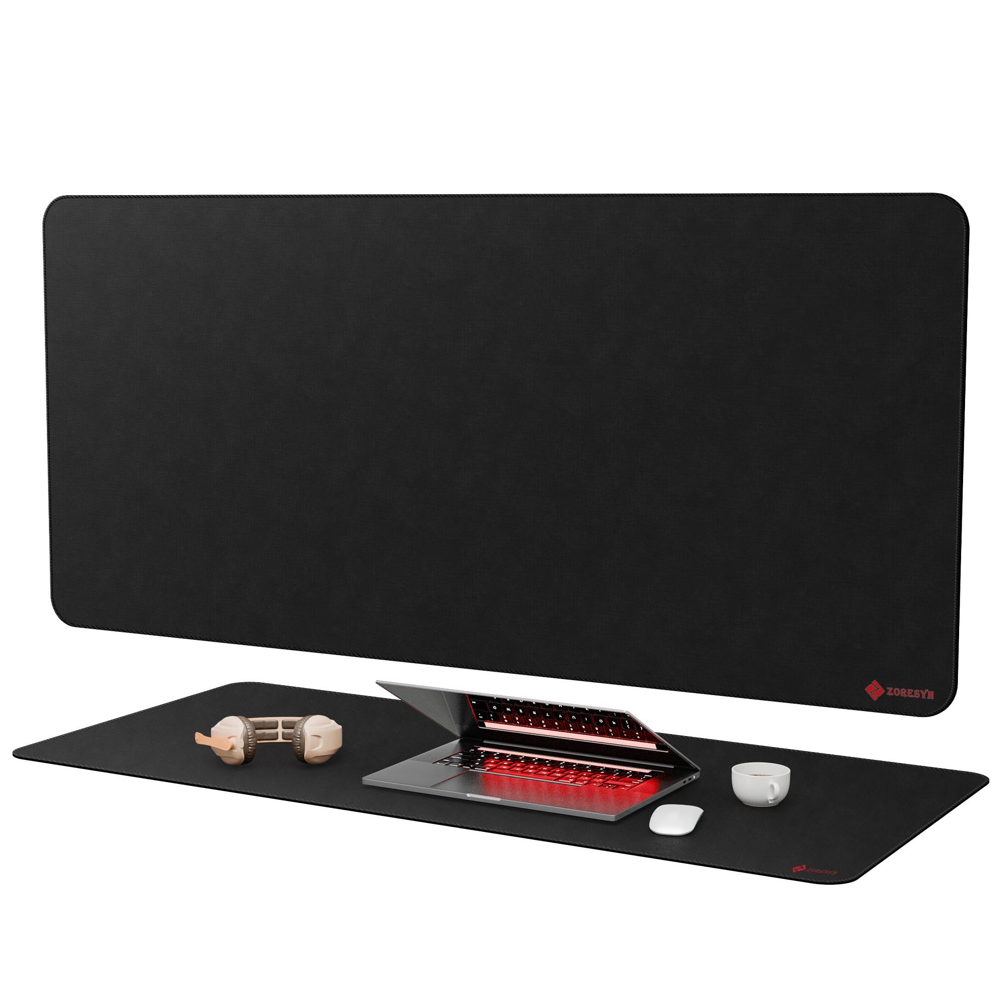 ZORESYN Alfombrilla de mouse grande de 43.3 x 19.7 pulgadas, alfombrilla de escritorio grande con superficie de tela y costuras duraderas, alfombrilla para teclado de computadora, protector de