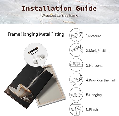 Miniatura 6 de Nekiwa Letrero con texto en inglés But First Coffee, decoración de pared de barra de café, lienzo de cocina moderno para comedor, marco de 2 paneles