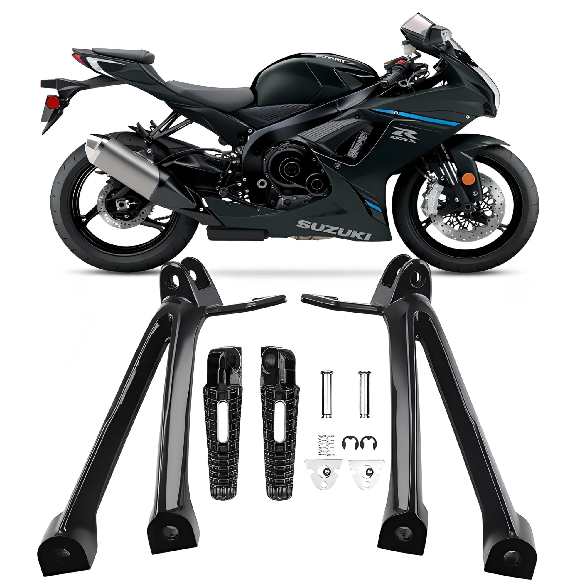 TCMI Motorcycles Black Rear Passenger Foot Peg Bracket For Suzuki Gsxr600 Gsxr750 2006 2007