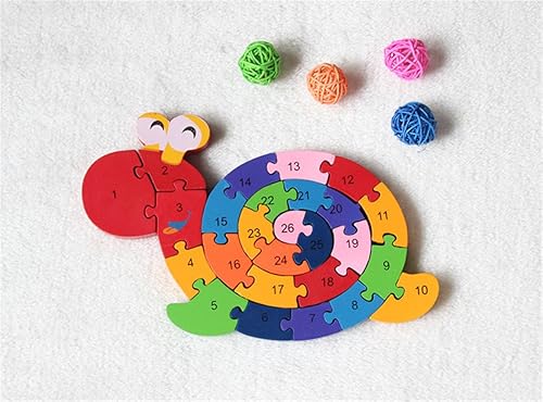 Miniatura 2 de Muxihosn Colorido Serpiente Carta y Números Rompecabezas de Madera Winding Rompecabezas Juguetes para Preescolar Educativos Infantiles Niños Niños