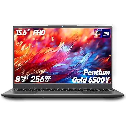 Laptop Computer, 8GB RAM 256GB SSD, Laptop with Gold 6500Y (Beat N5095, Up to 3.4GHz), 15.6 Inch FHD IPS Display, Type-C, HDMI, USB3.2, BT5.2, WiFi 5, Laptops