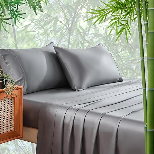 Miniatura 1 de Bedlifes California King Sheet Sets-Rayon Derived from Bamboo Cooling Sheets-400TC Breathable Luxury Bed Sheets,Sateen Silky Bedding Sheets-16 Deep