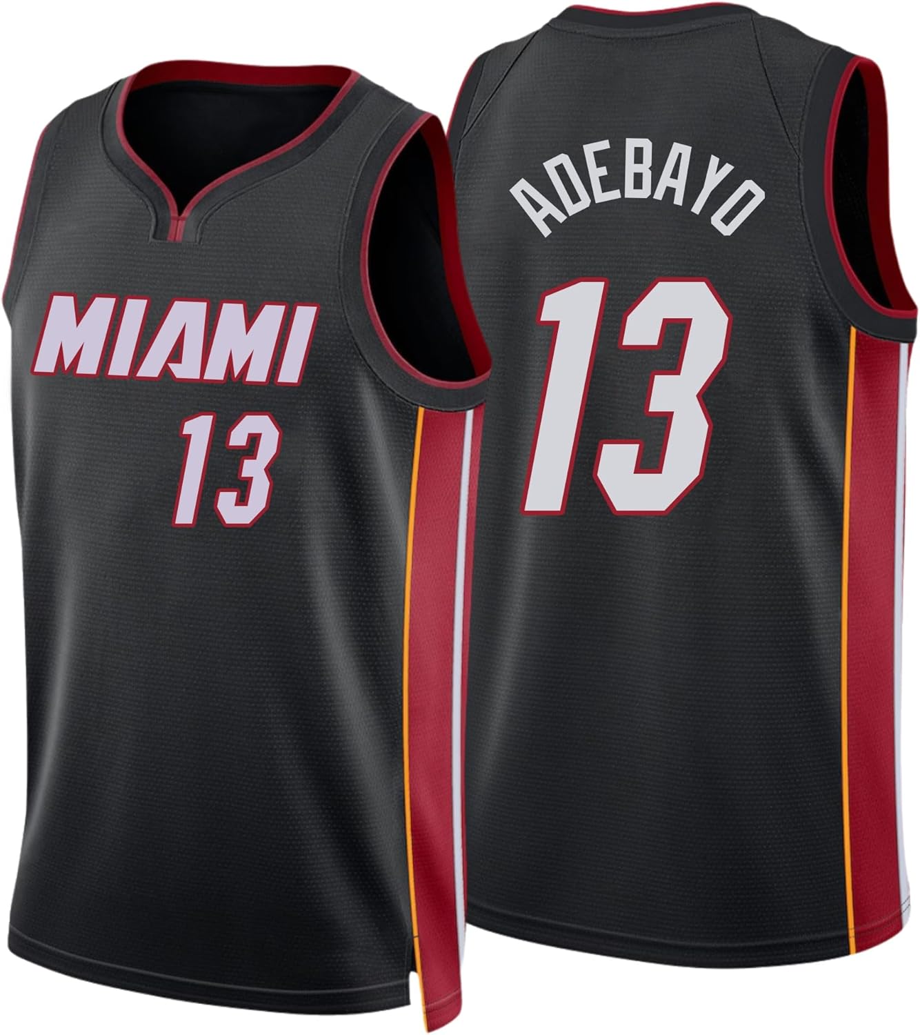 Miami Custom Mens/Women/Youth Basketball Stitched T-Shirt for Sports Fan Black/Red/White No Brand/Logos
