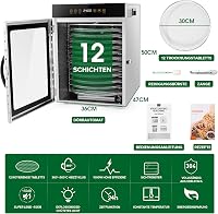 Kwasyo rozsdamentes acélból készült szárítógép 12 szinttel, 1000W, forgó funkcióval 7