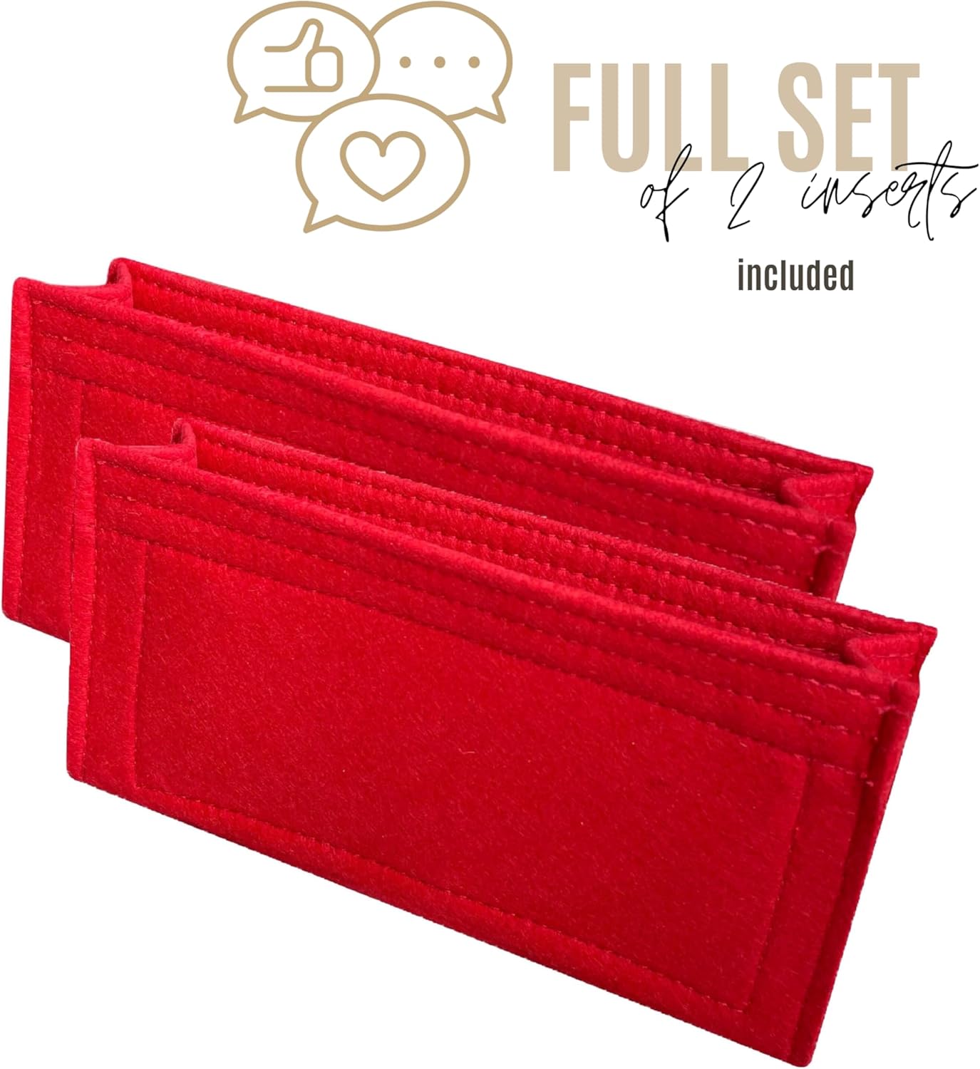 Divitize Premium Purse Organizer compatible with Constance 14/18/24 Bag Insert — Gold Zip Perfect Fit, Durable Quality Felt, Full Coverage, Full Set of 2, 24+ Shades (For Constance 18, Black)