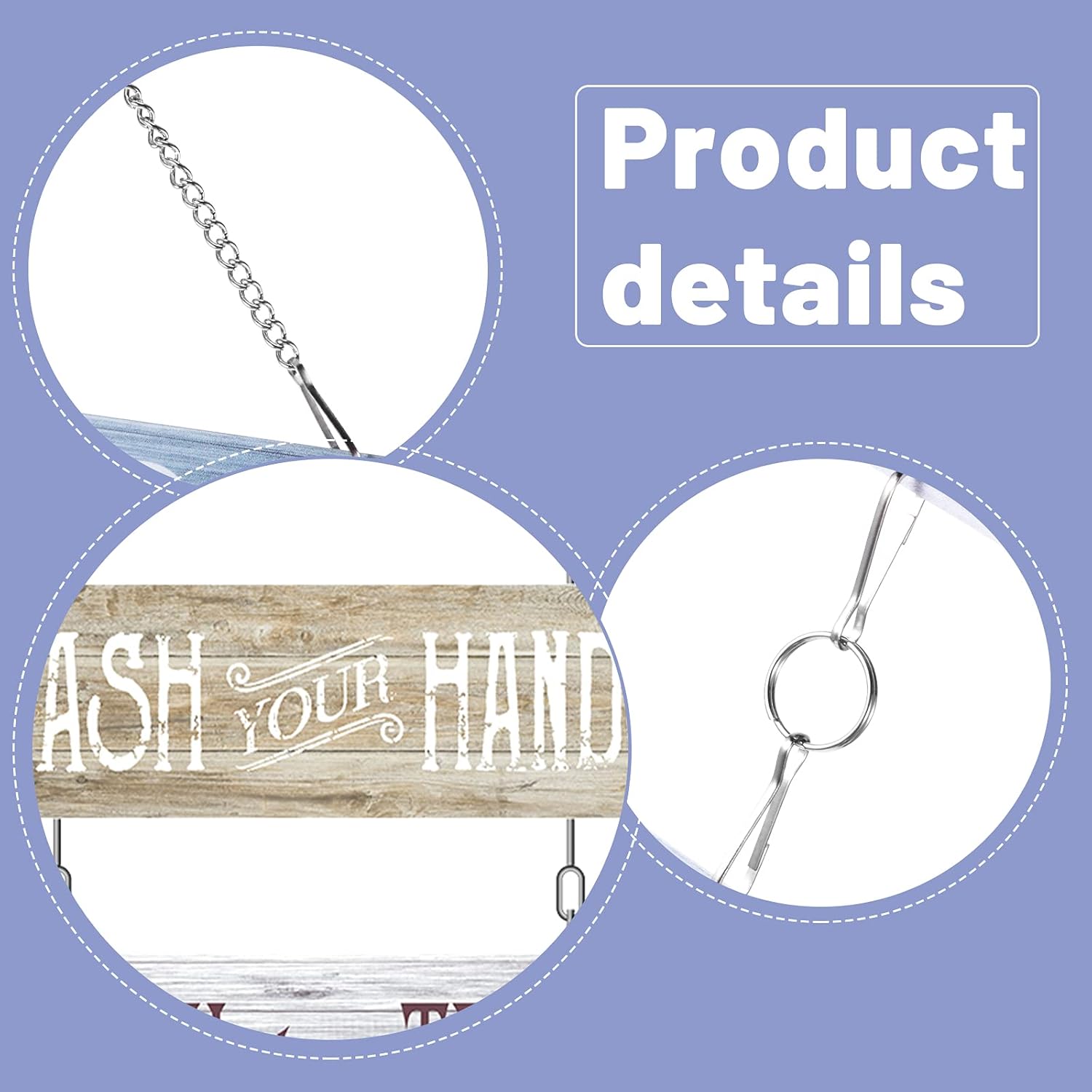 Bathroom Rules Signs Bathroom Wall Decor 6 Pcs Wooden Wall Decor 24 x 11 Inches Toilet Hanging Decoration Farmhouse Toilet Signs(Colorful) - Image 3