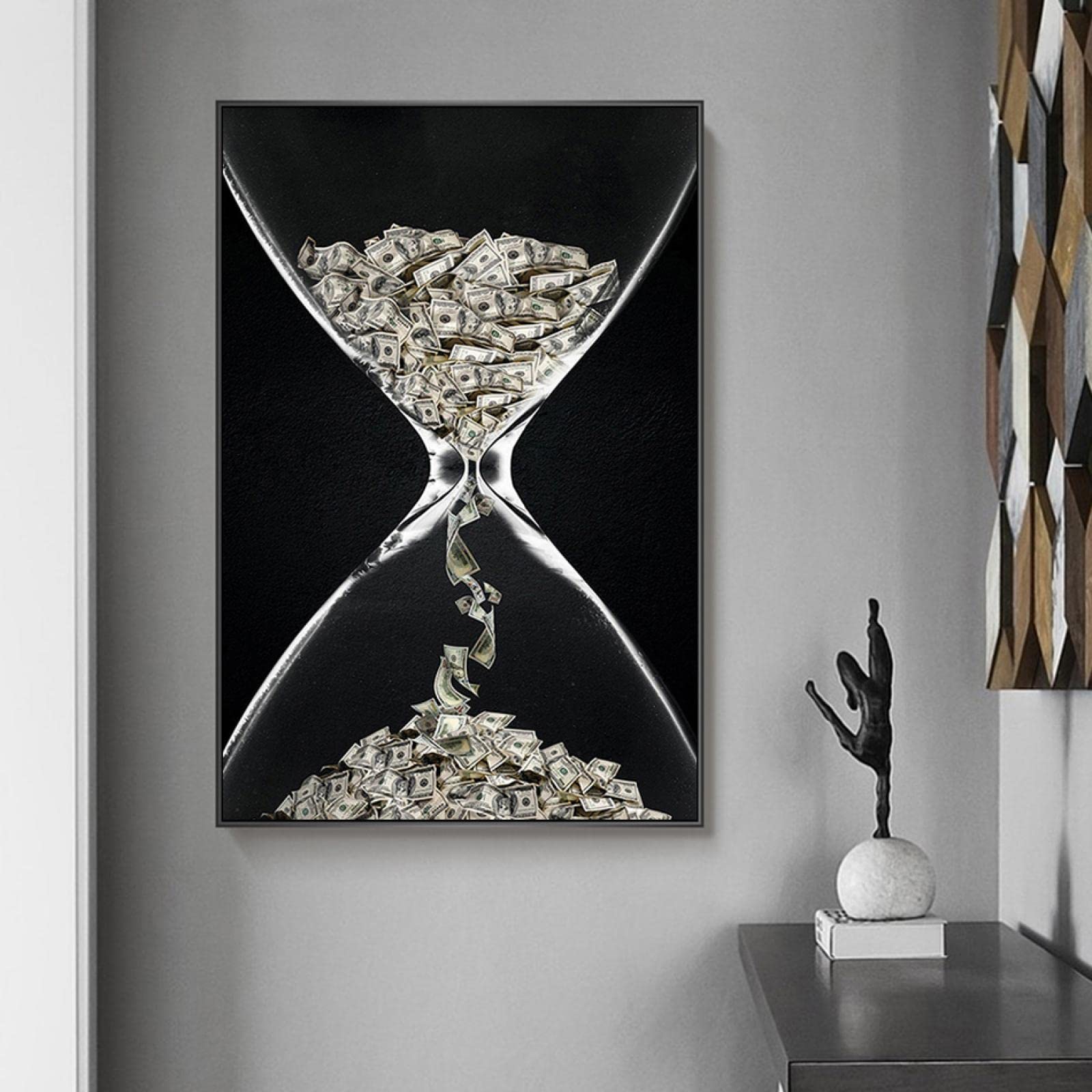 抽象画 時計と砂時計 Amazon.co.jp: 抽象シュルレアリスムキャンバス絵画砂時計ポスター