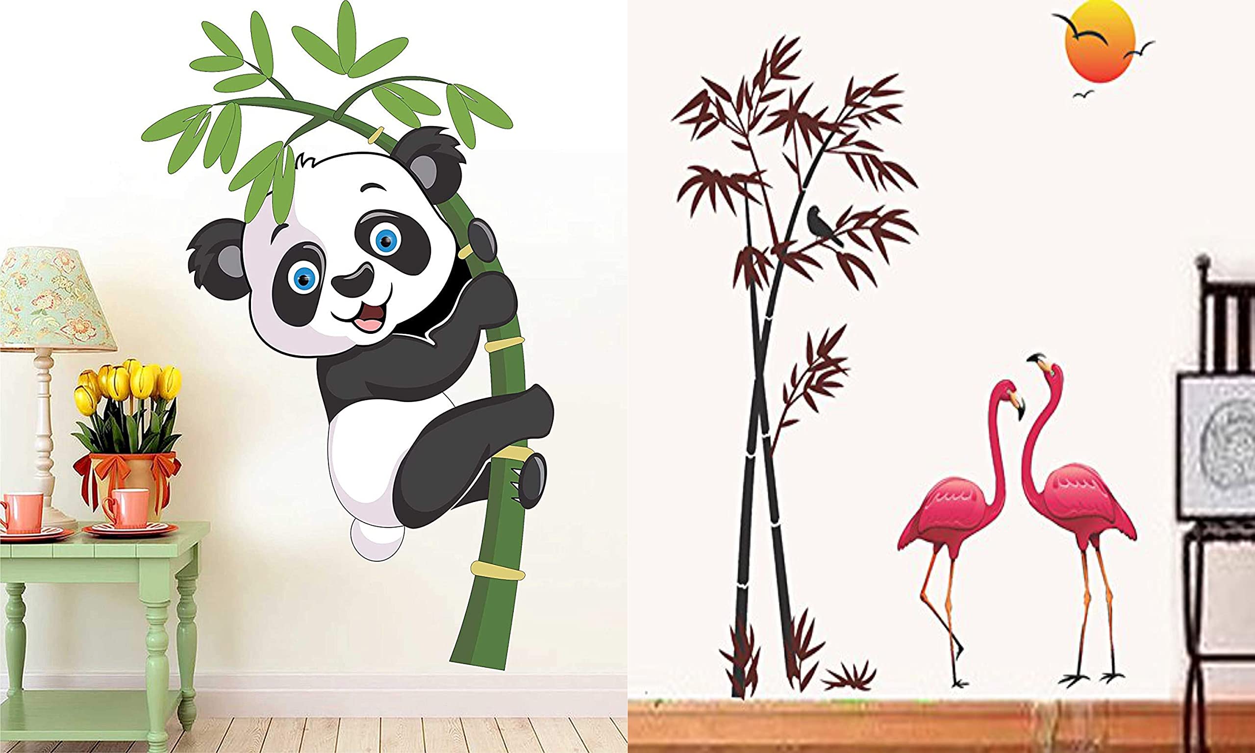 WalltechSet of 2 Wall Sticker Baby Panda and Sunset Swan Wall Sticker