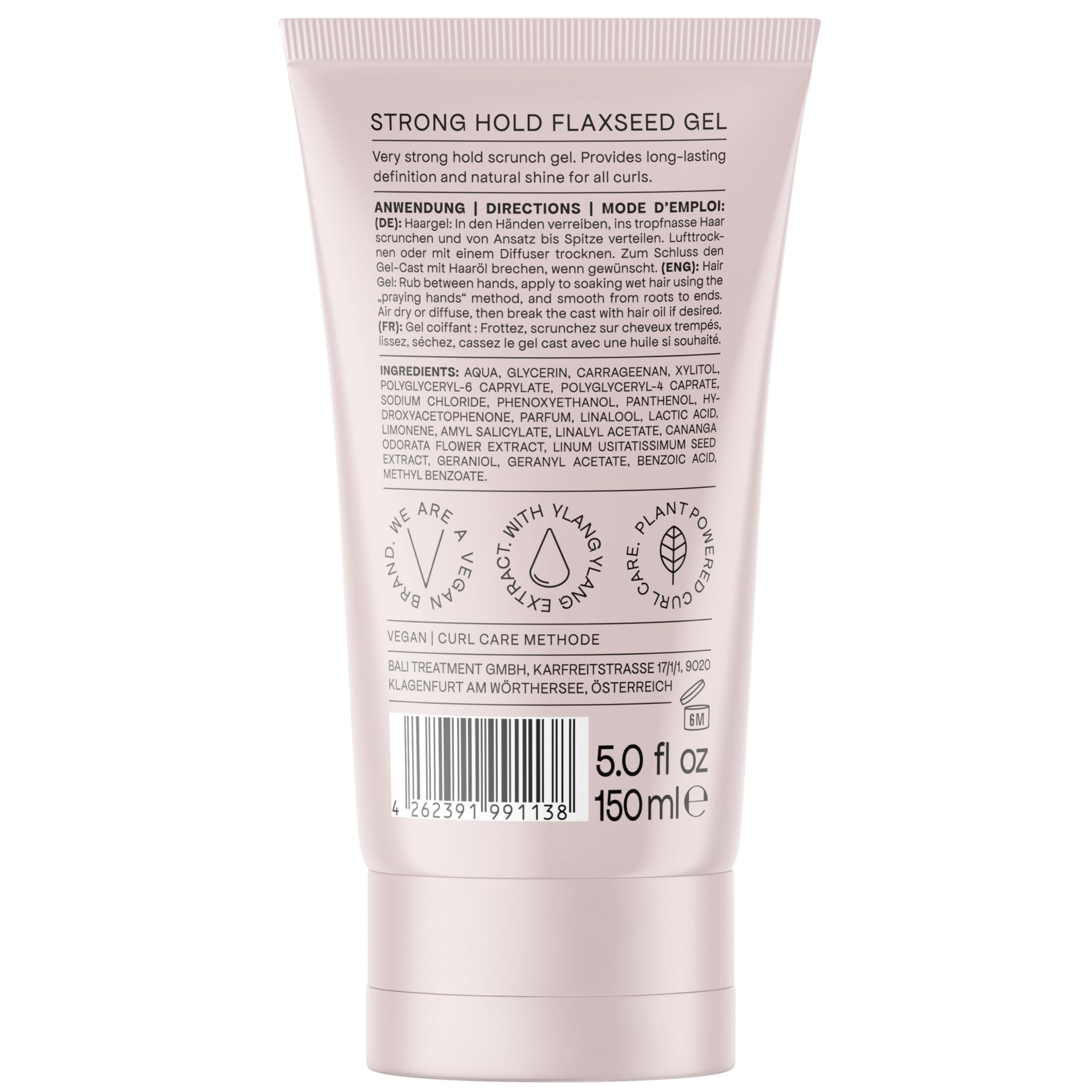 BALI CURLS Strong Hold Flaxseed Gel 6x150ml – Extra starkes Scrunch-Gel für definierte Locken – Langanhaltender Halt & natürlicher Glanz – Curly Method geeignet