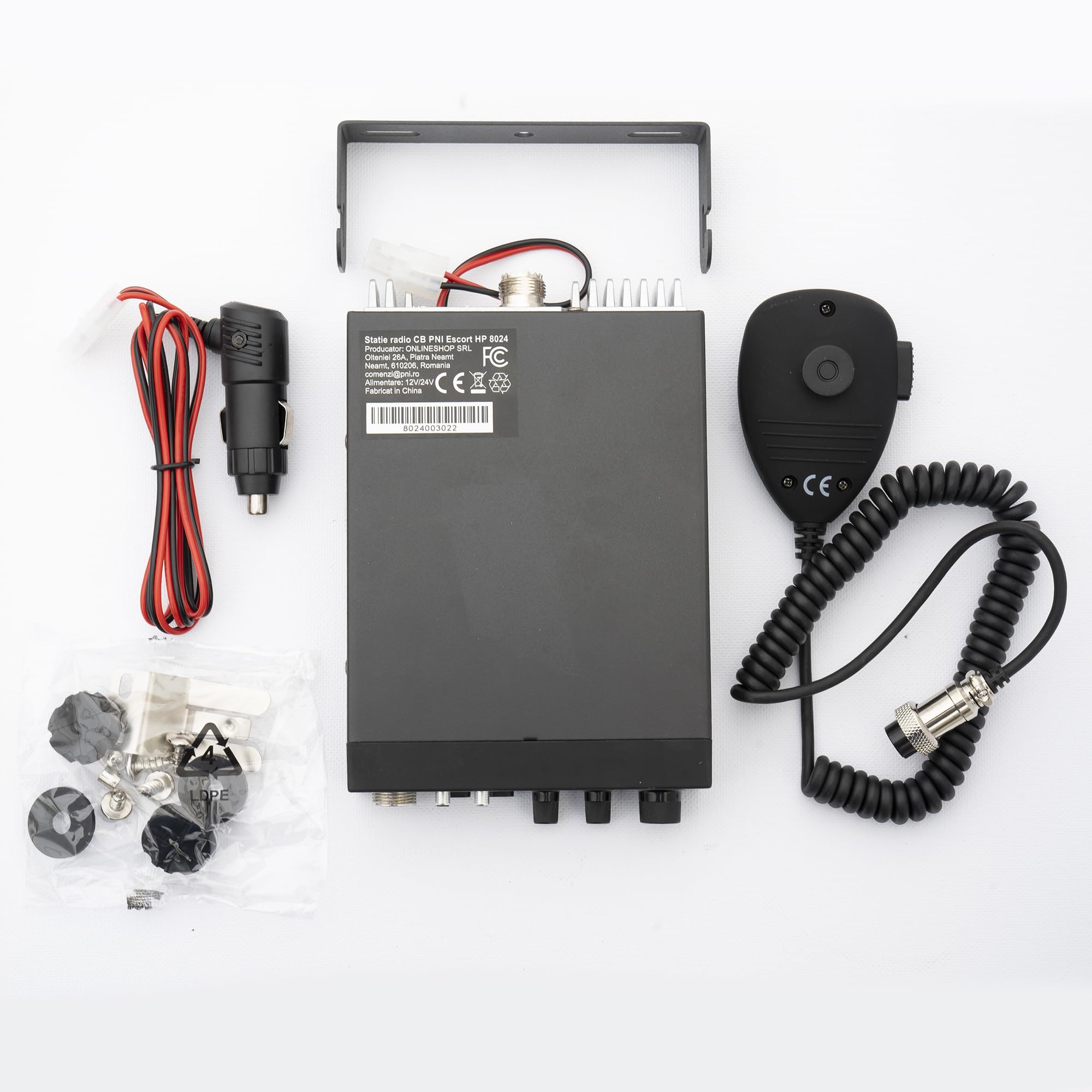 Radio CB PNI 8024 Escort HP ASQ Ajustable 12V - 24V, 4W Am/FM