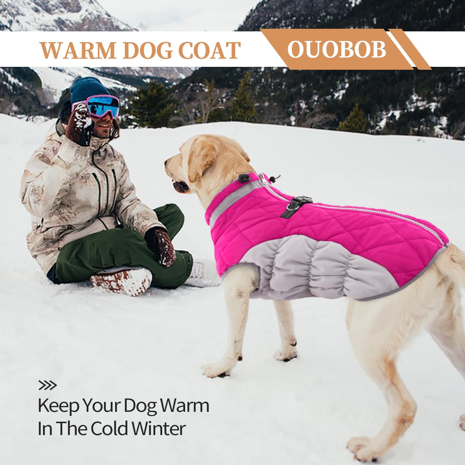 Abrigo para perro, chaleco de forro polar para perro con arnés integrado, abrigos para clima frío para perro, traje de nieve impermeable, abrigos para perros pequeños, chaqueta de invierno para