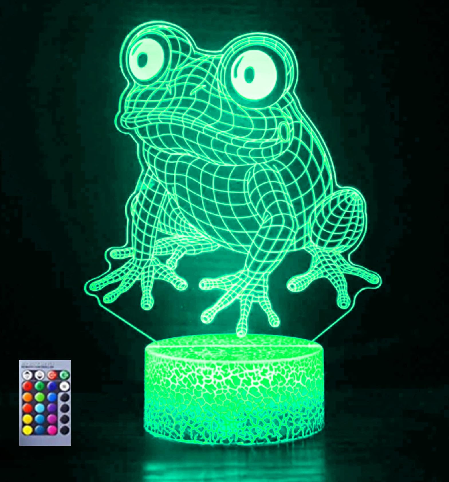 Nastrojowe światło 3D żaba, 16 kolorów, lampa stołowa USB, lampa stołowa LED, prezent do domu, na imprezę, urodziny