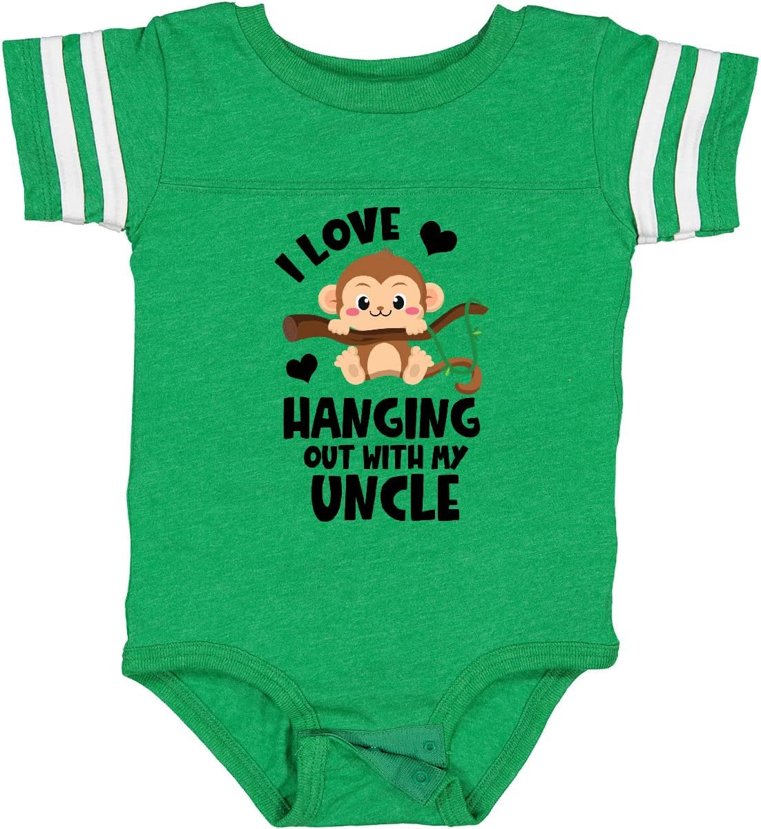 inktastic Monkey I Love Hanging Out with My Uncle Baby Bodysuit