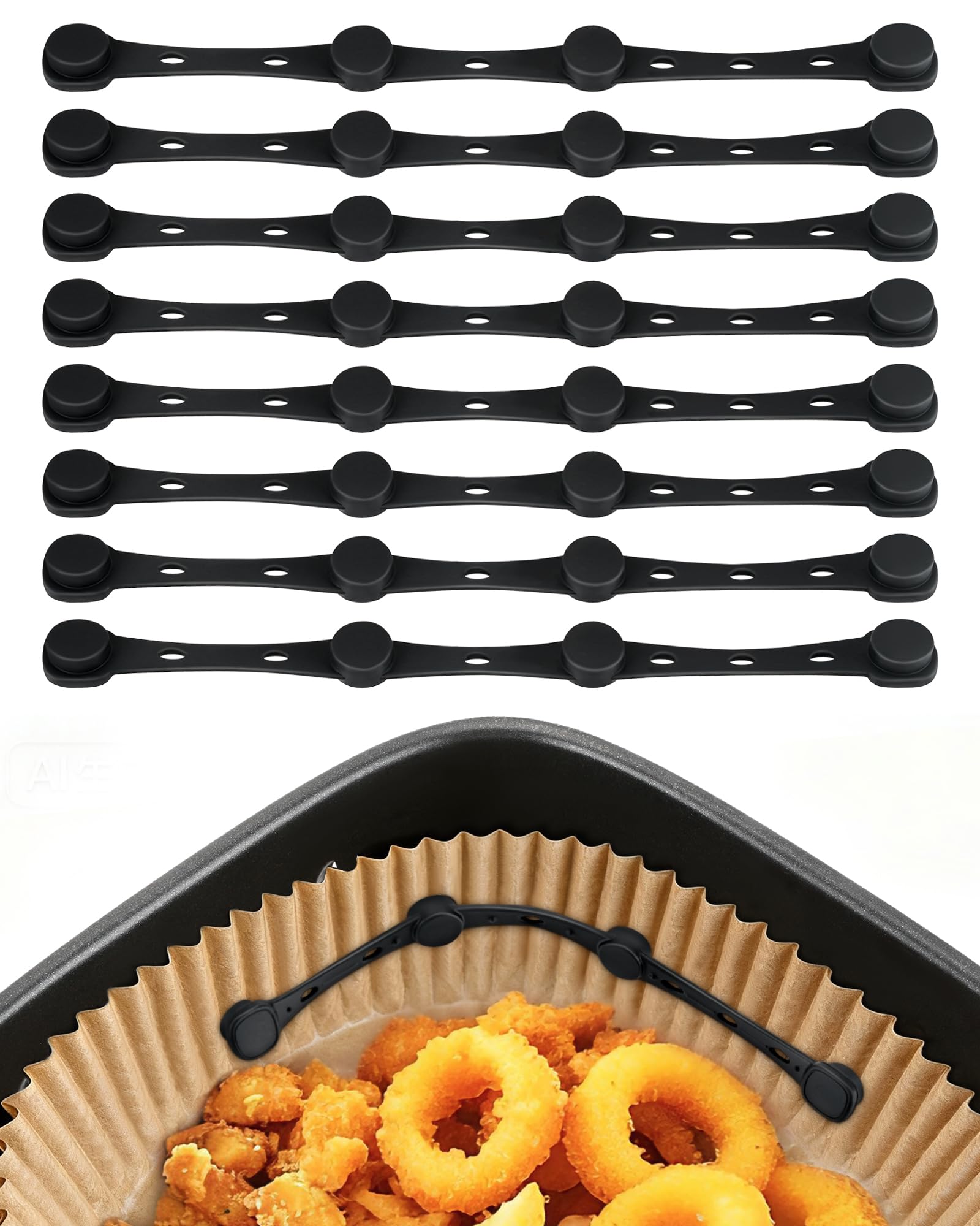 Magnete für Airfryer Backpapier, 8 Stück Silikon Magnete Airfryer Zubehör Verhindern Backpapier von Abdeckung Lebensmitteln, Heißluftfritteuse Zubehör für Ninja,Philips,Cosori