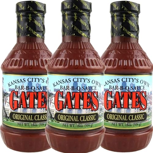 Gates Original - Salsa para barbacoa, 18 onzas (paquete de 3)
