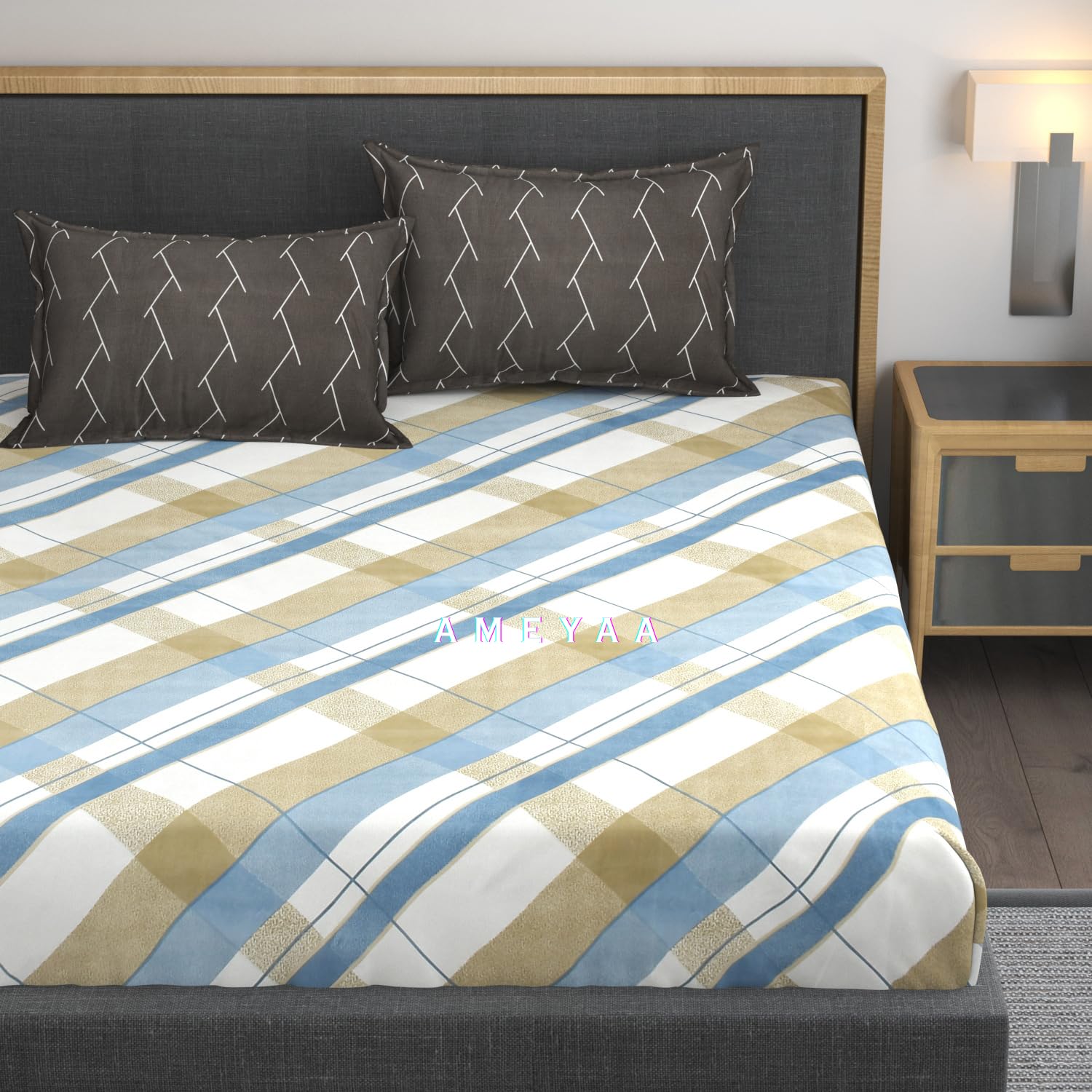 King Size Fitted Bedsheet - Premium Cotton Feel -27