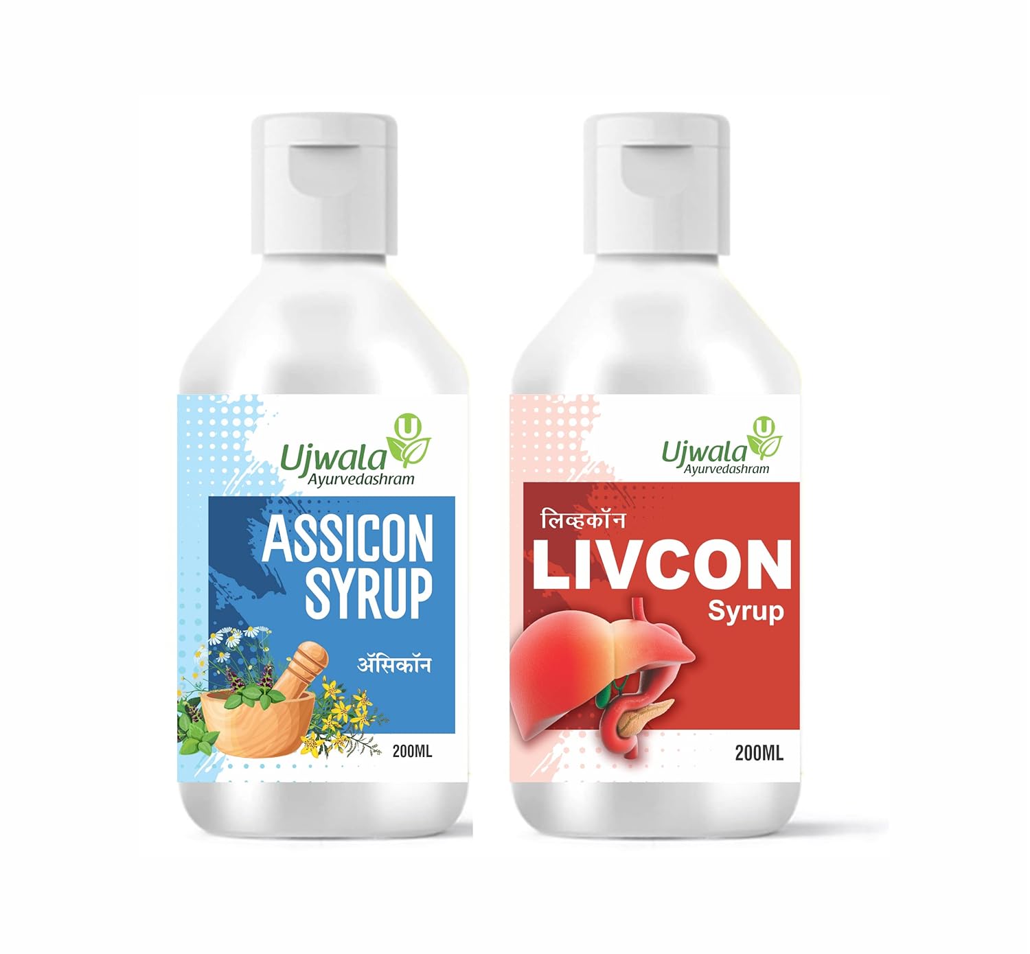 Ujwala Ayurvedashram Livcon Syrup and Assicon Syrup Combi pack I Health