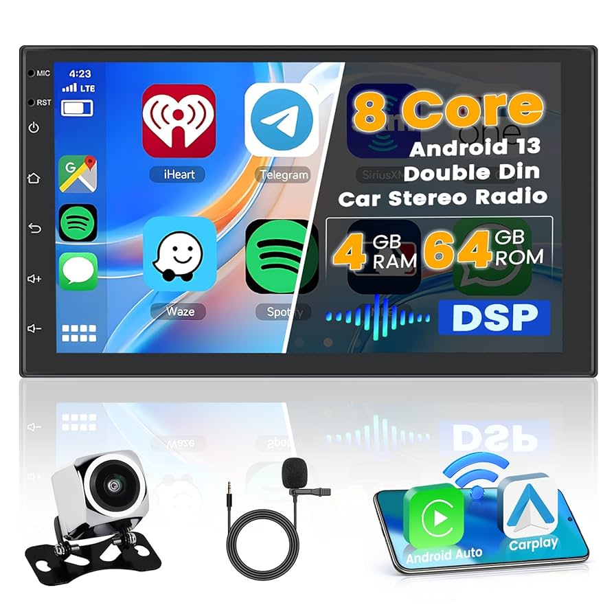 Amazon.com: [8-Core 4+64G] Hikity Android 13 Double Din Car