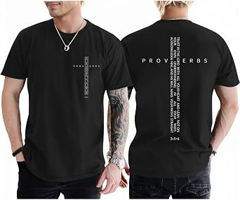 Christian Shirts for Men Vintage Religious Cross Bible Verse T-Shirt Jesus Faith Tshirt Inspirational Graphic Tees