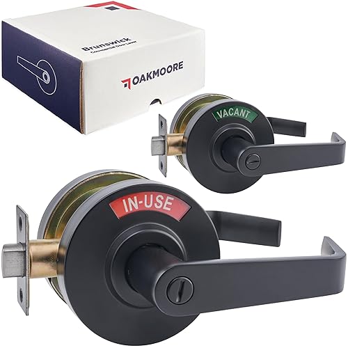 Commercial Door Handle - Vacant Occupied Bathroom Lock | Black