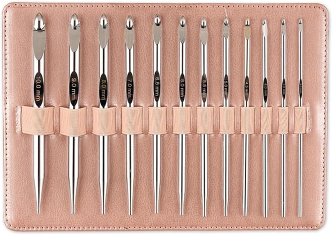 ストレージバッグ付きの交換可能なチュニジアのかぎ針編みフック3mm-10.0mmアフガン織りツール