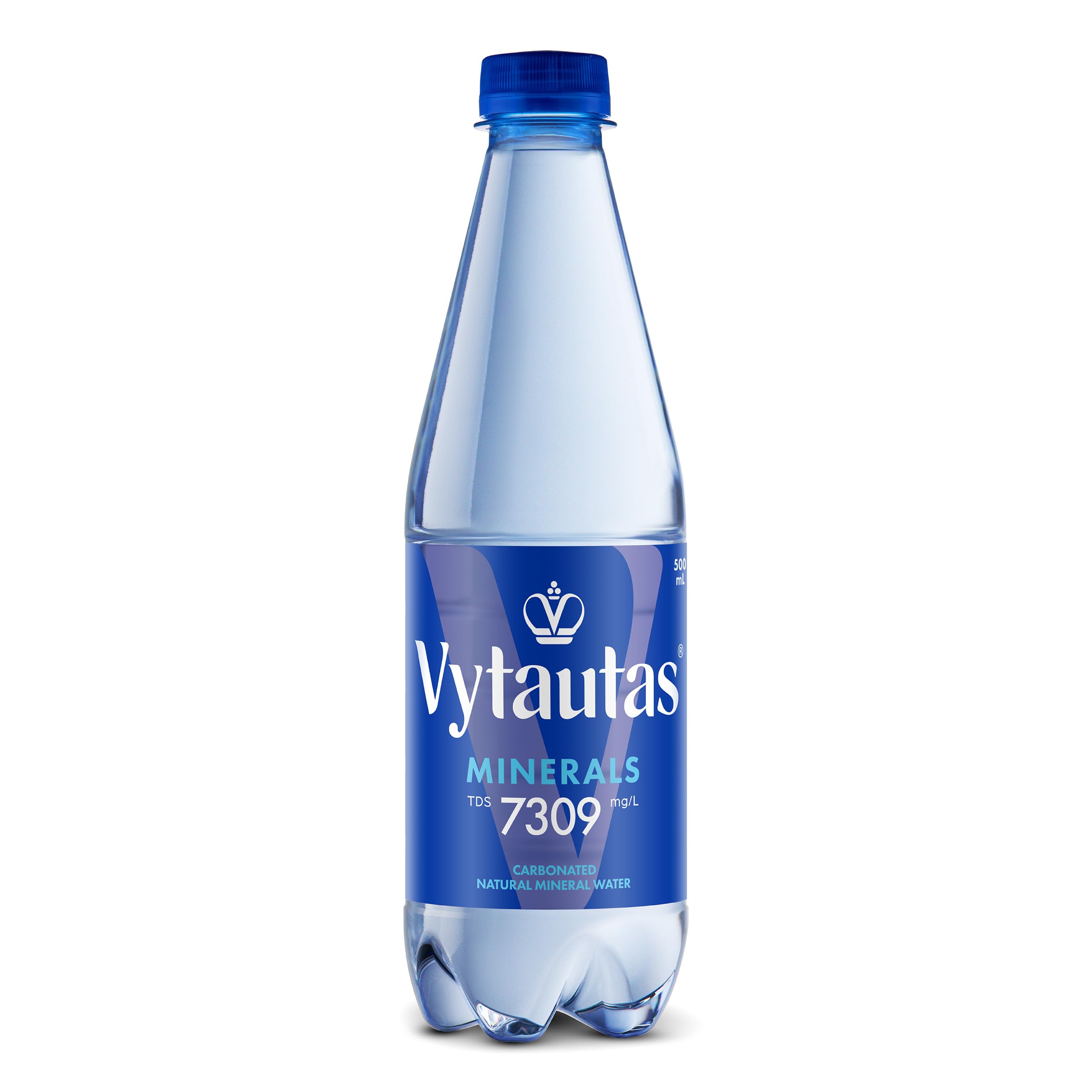 Vytautas Acqua Minerale Naturale Frizzante Confezione da 12 da 500 ml per un'idratazione Massima Ricca di Minerali Essenziali come Calcio, Magnesio, un'acqua Funzionale con Elevata Mineralizzazione
