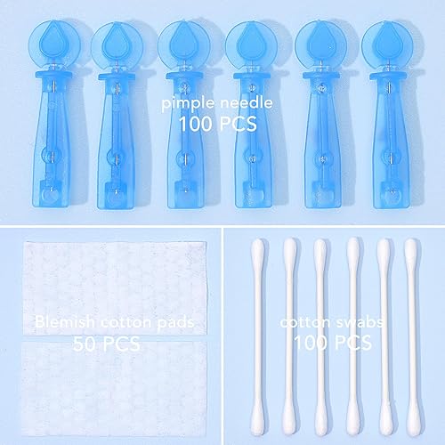 Miniatura 5 de AUSLKA Kit de herramientas profesionales de agujas de imperfecciones, 250 piezas, herramientas desechables para eliminar manchas y almohadillas de