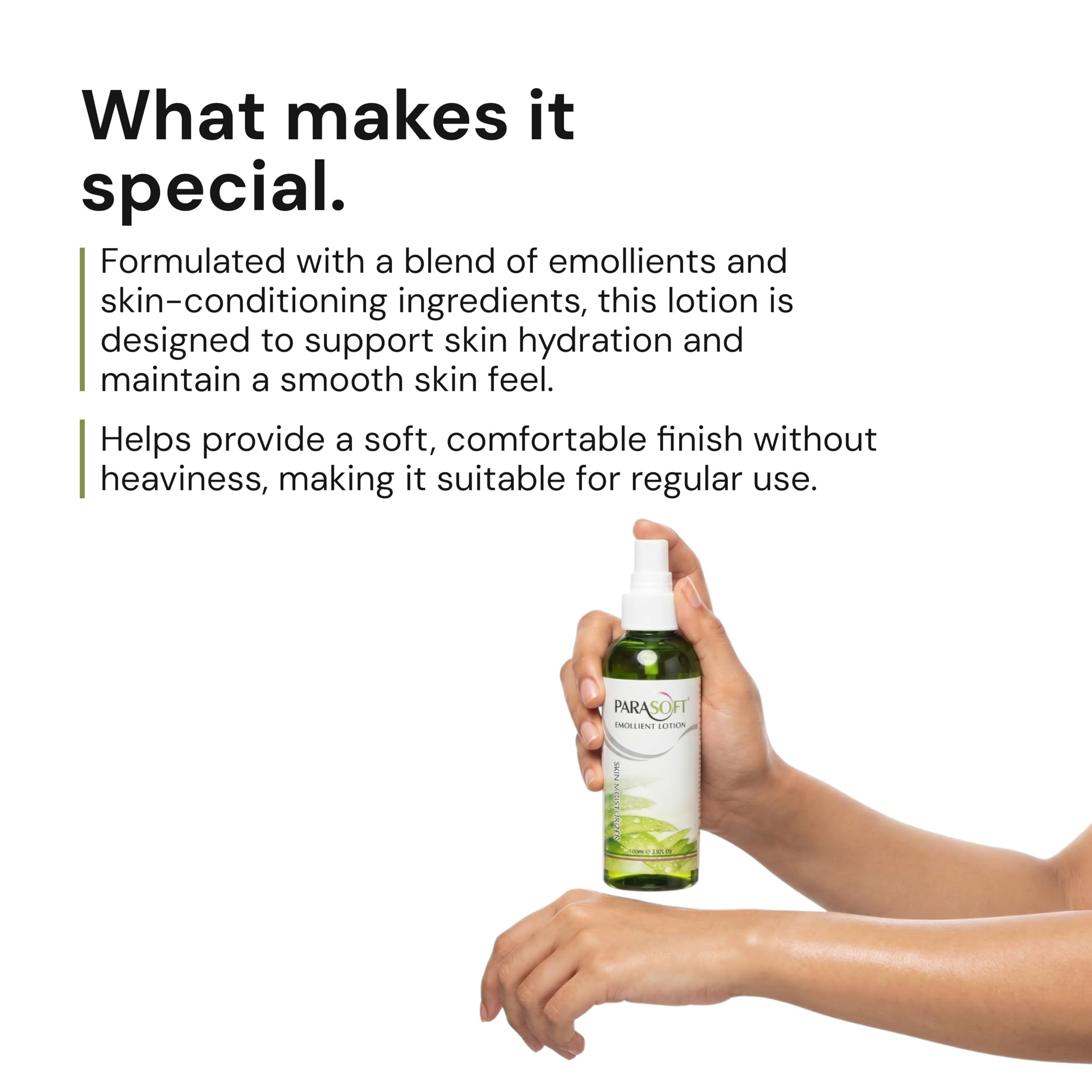 Parasoft Emollient Lotion for Face & Body - 100 ml β Lightweight Skin Moisturizer for Daily Hydration | Non-Greasy, Fast Absorbing Lotion for Soft & Smooth Skin 1