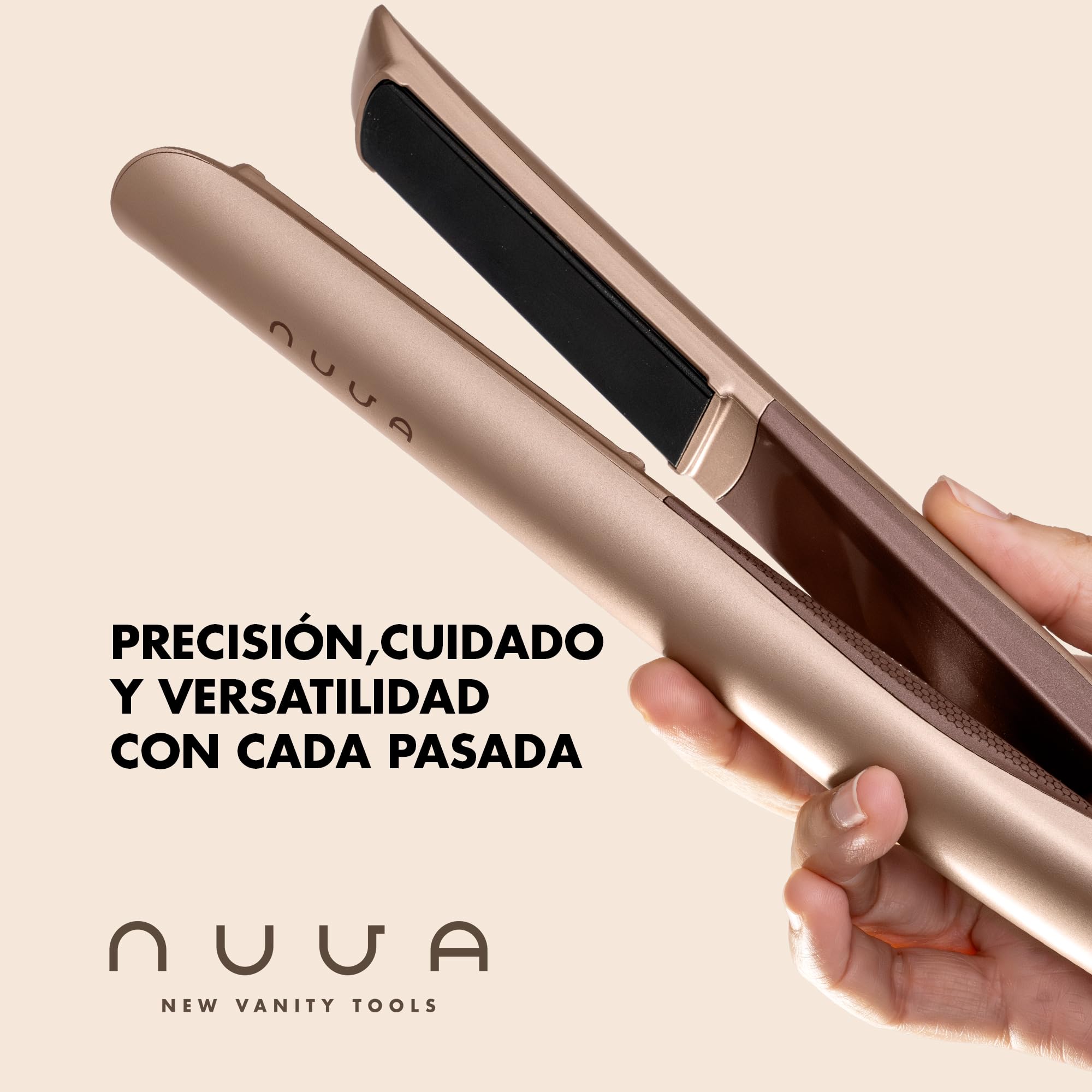 Nuva Silk by Energy Sistem – Plancha de pelo profesional 185°C – placas cerámicas flotantes nano-silk – anti-frizz – ondas y alisado rápido – apagado automático 60 min – cable giratorio 3 m