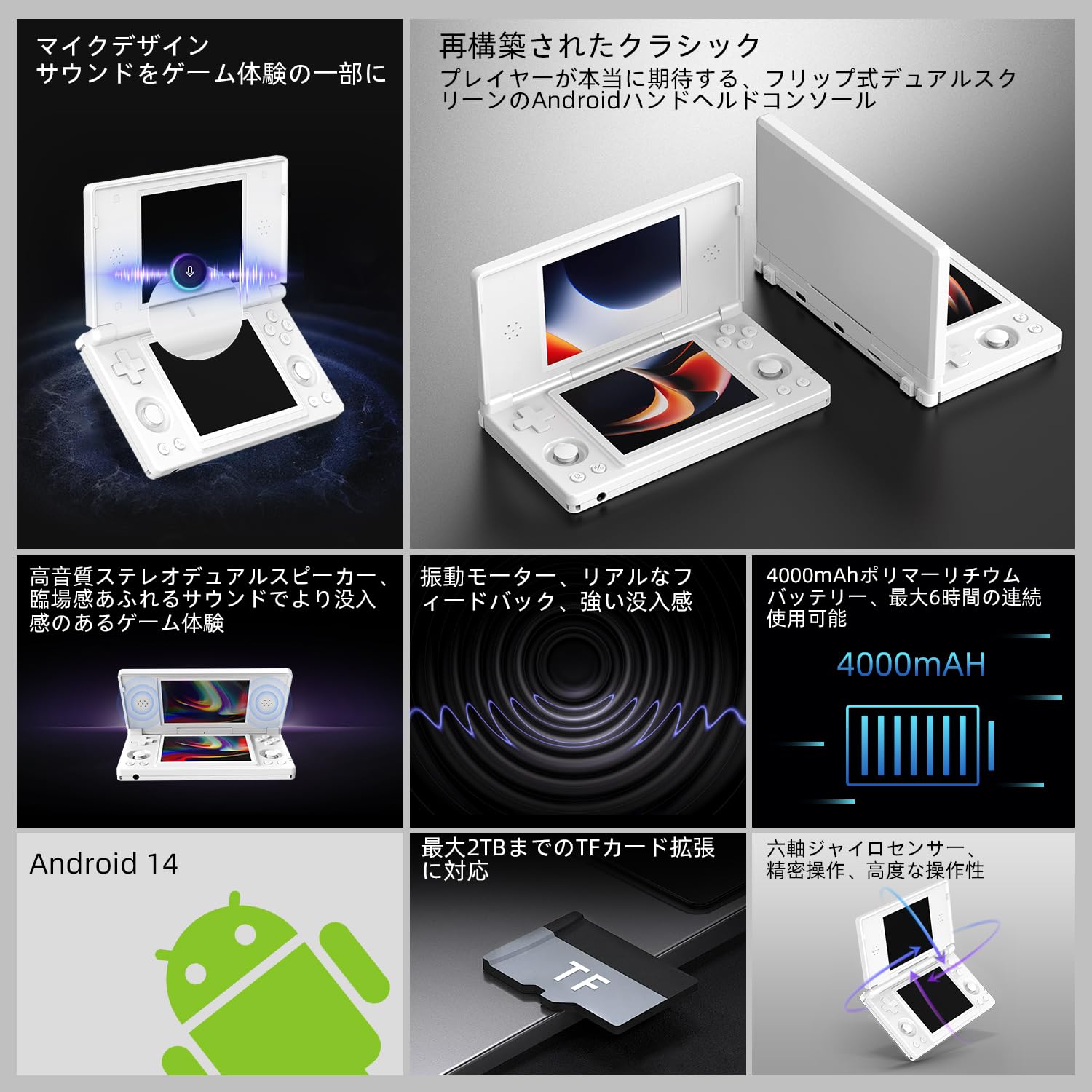 Amazon | Anbernic RG DS 折畳り式ハンドヘルドゲームコンソールRK3568