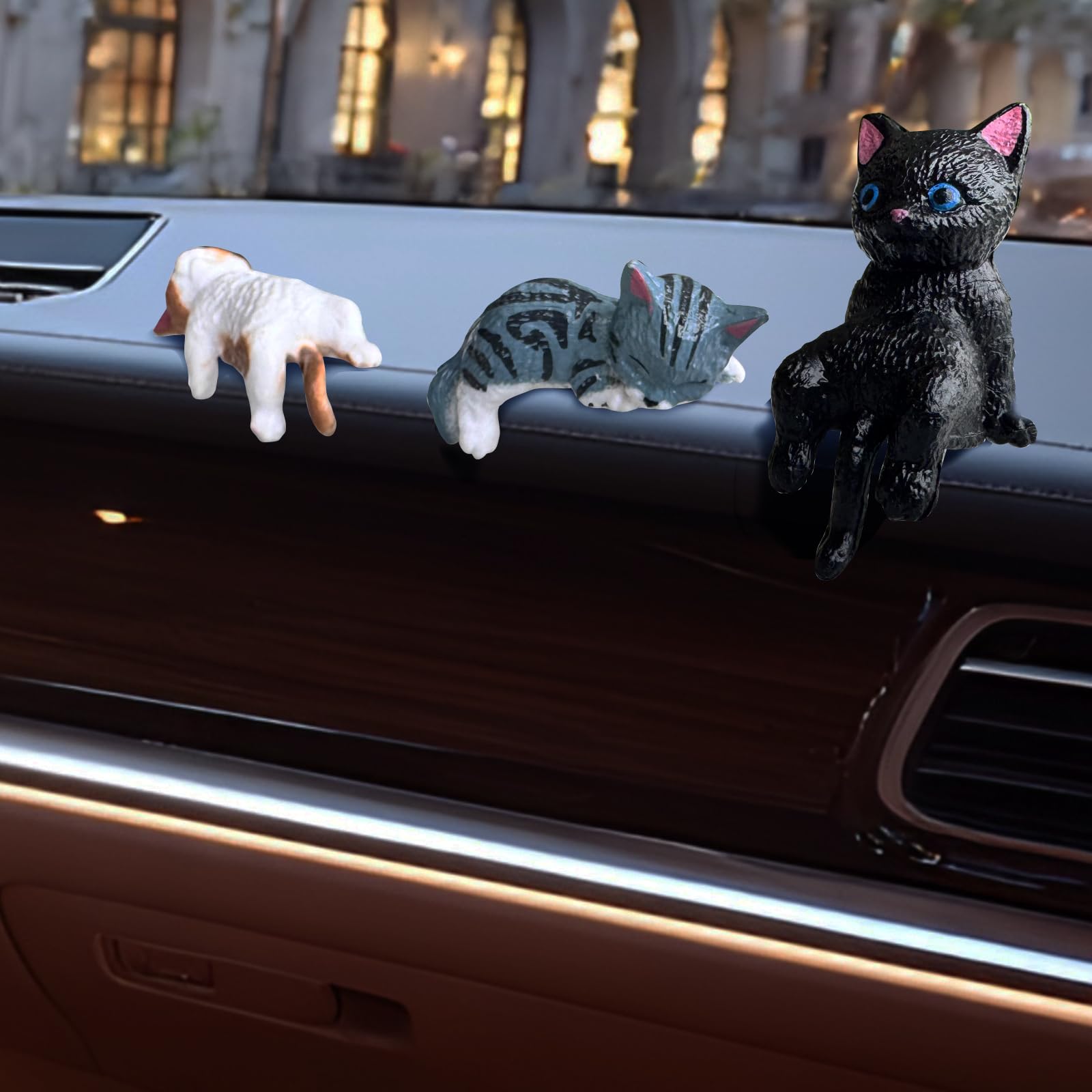 Accessori per Interni Auto Gatto, Decorazioni per Cruscotto, 5PCS Carino Divertente Decorazioni Auto, Ornamento per Specchietto Retrovisore Regalo per Donne Ragazze Uomini Ragazzi