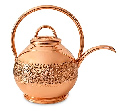 Gneric Copper Flower Watering Can,Pure Copper Pitcher,Handmade Copper Watering Pot,Mini Plant Watering Pot,Copper Watering Can for Flower (Gold)