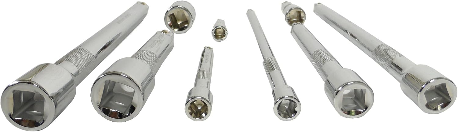 9 Piece Wobble Extension Bar Set (1/4”, 3/8" and 1/2” Drive)
