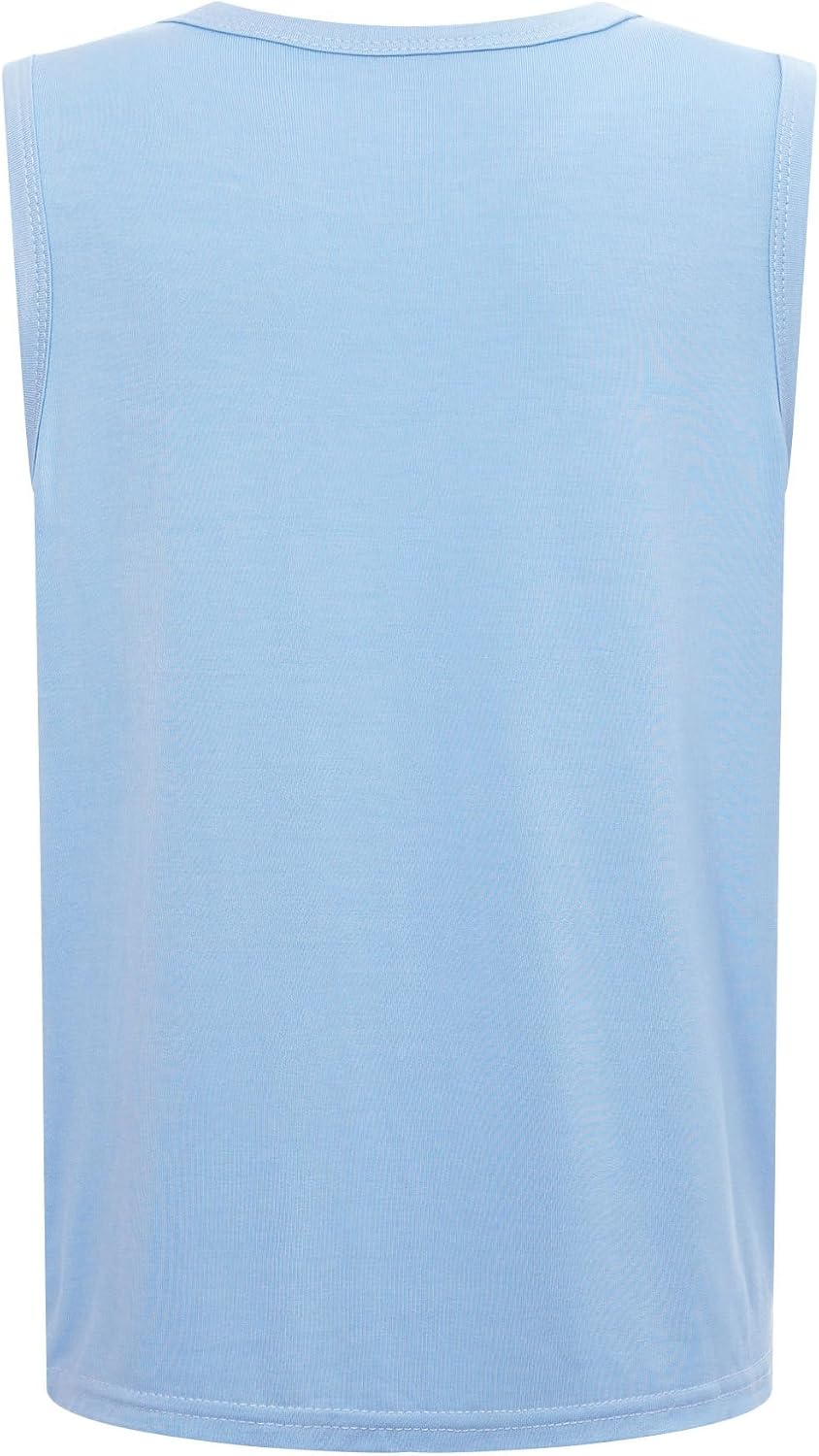 Jhaoyu Kids Boys' Tank Tops Undershirts Crew Neck Sleeveless T-Shirt Casual Sport Workout Vest