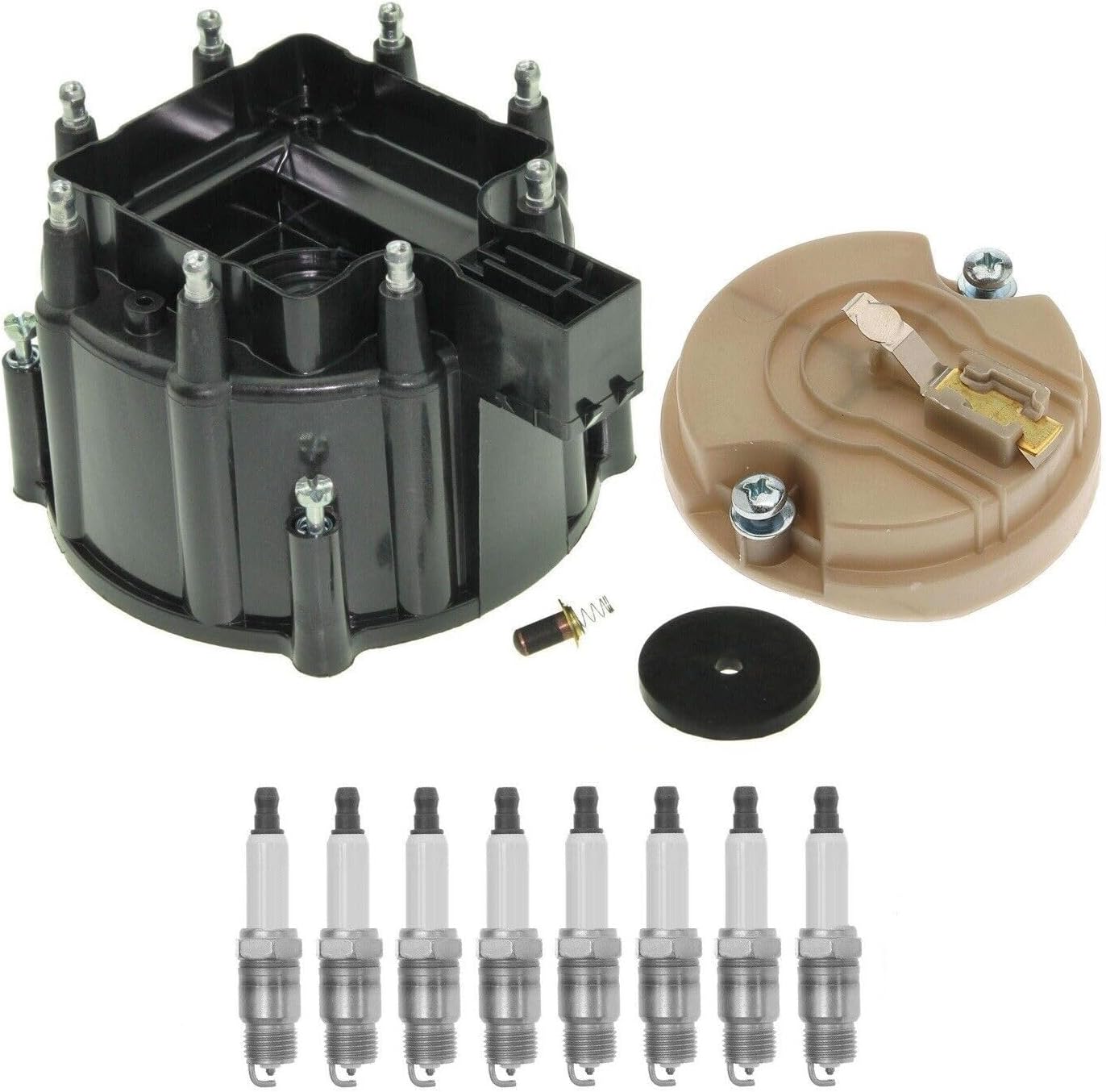 Replacement Professional Distributor Rotor Cap and Spark Plugs Kit for Bonneville V8 Mechanics Choice for Buick