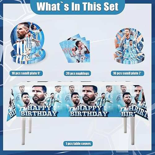 Miniatura 4 de 41pcs Soccer Star Birthday Decorations Tableware Set for 20 Guests, HD Soccer Star Party Decorations for Birthday Party Includes 20 Soccer Star