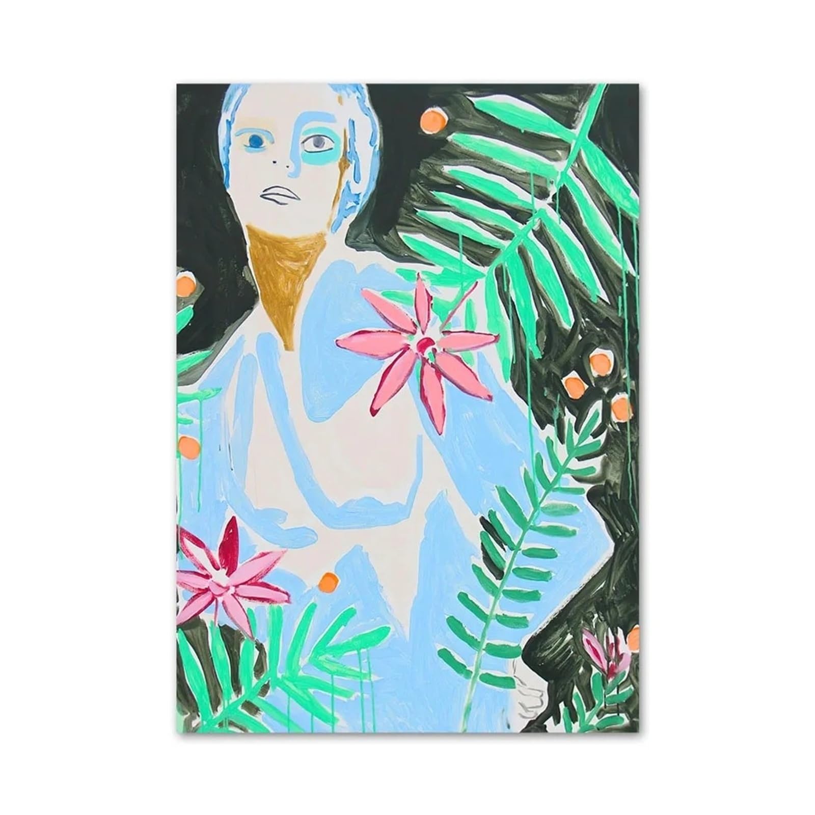 Decoración de hogar moderna con lienzo de pose abstracta de mujer, 40x50 cm 3
