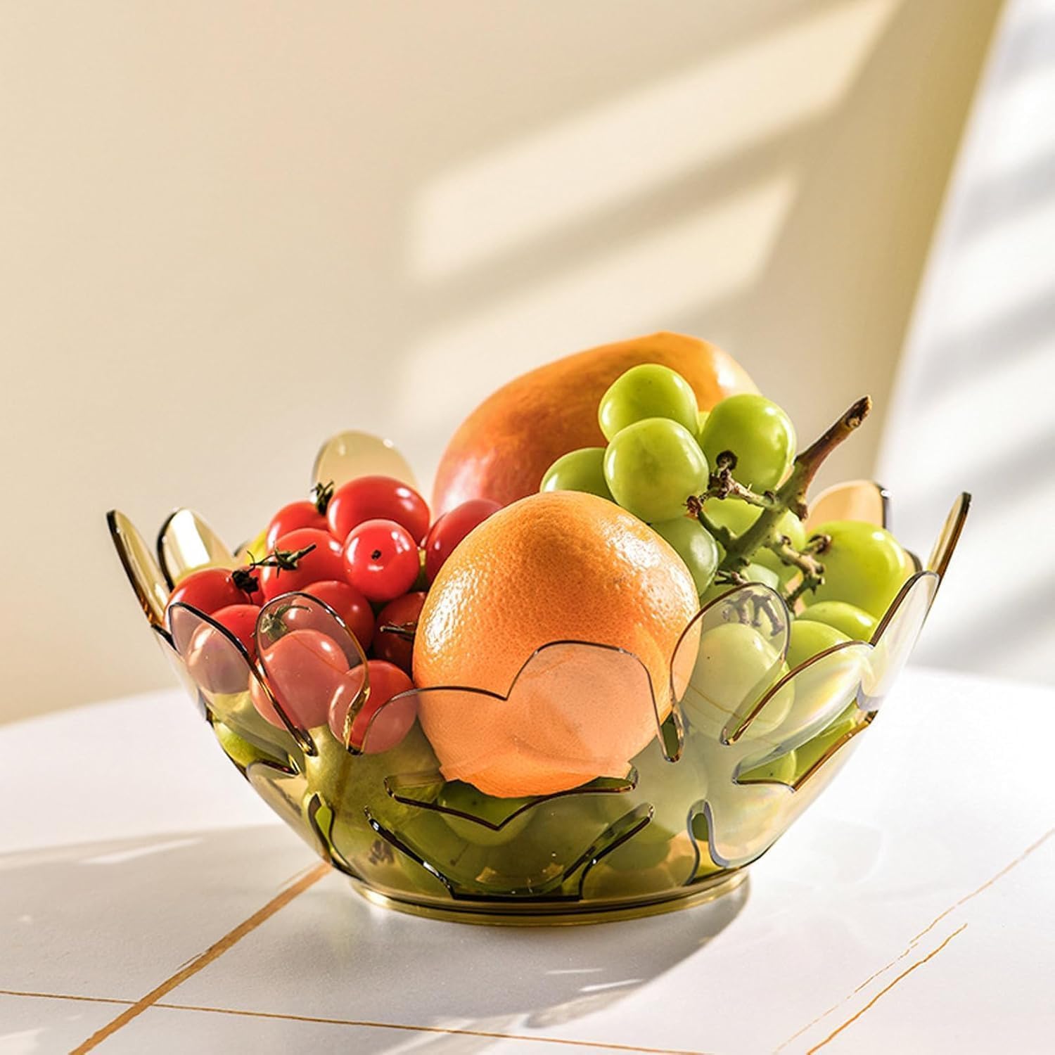 ★Vtg★Fruit Bowl Buy CHIRANSI Large Transparent Fruit Serving Plate//Elegant Fruit