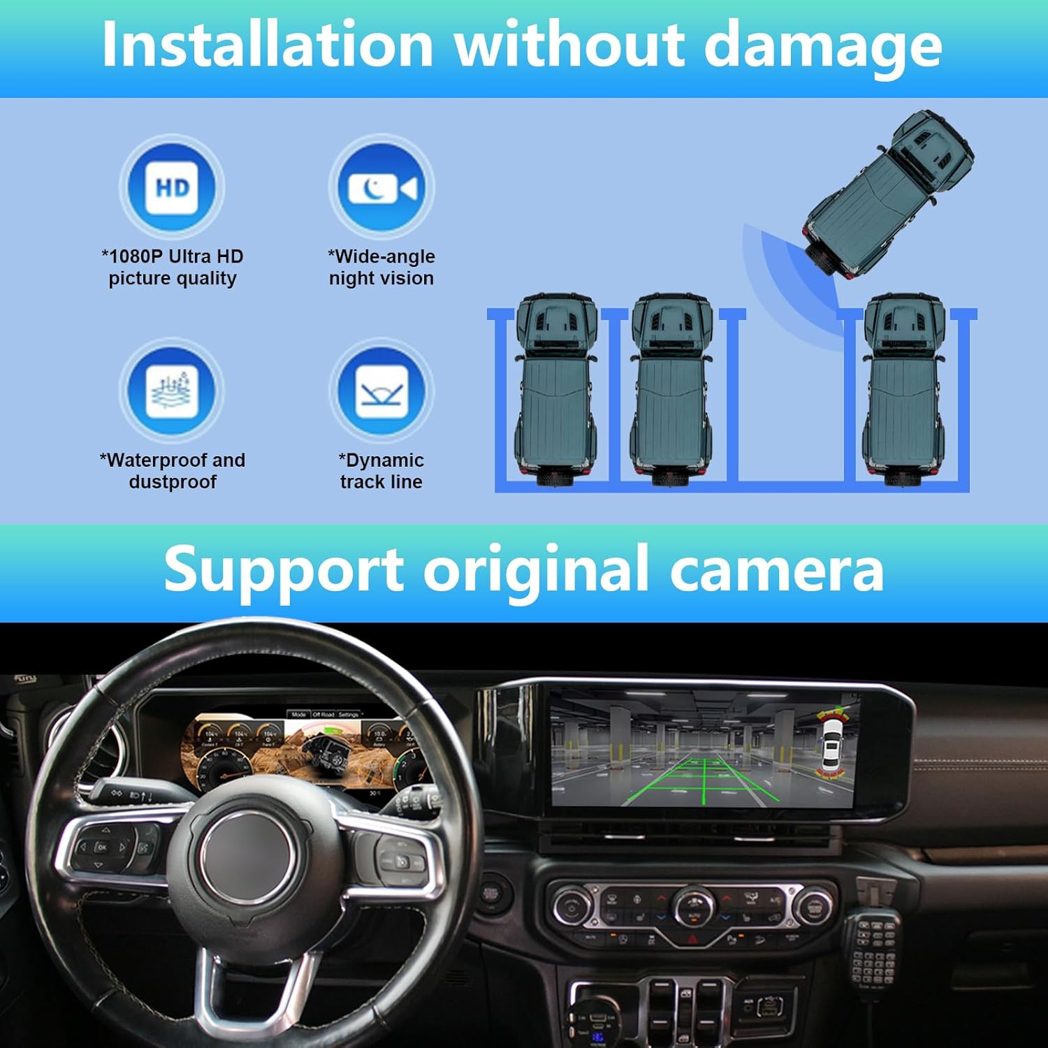[8G+128G] Digital Instrument Cluster Display and Carplay Android Auto Car stereo for Jeep Wrangler JL 2018-2023,All-IN-ONE,Dual 12.3”HD Screen 2400*900,Non-Destructive Install,Build-in GPS/SWC(Black)