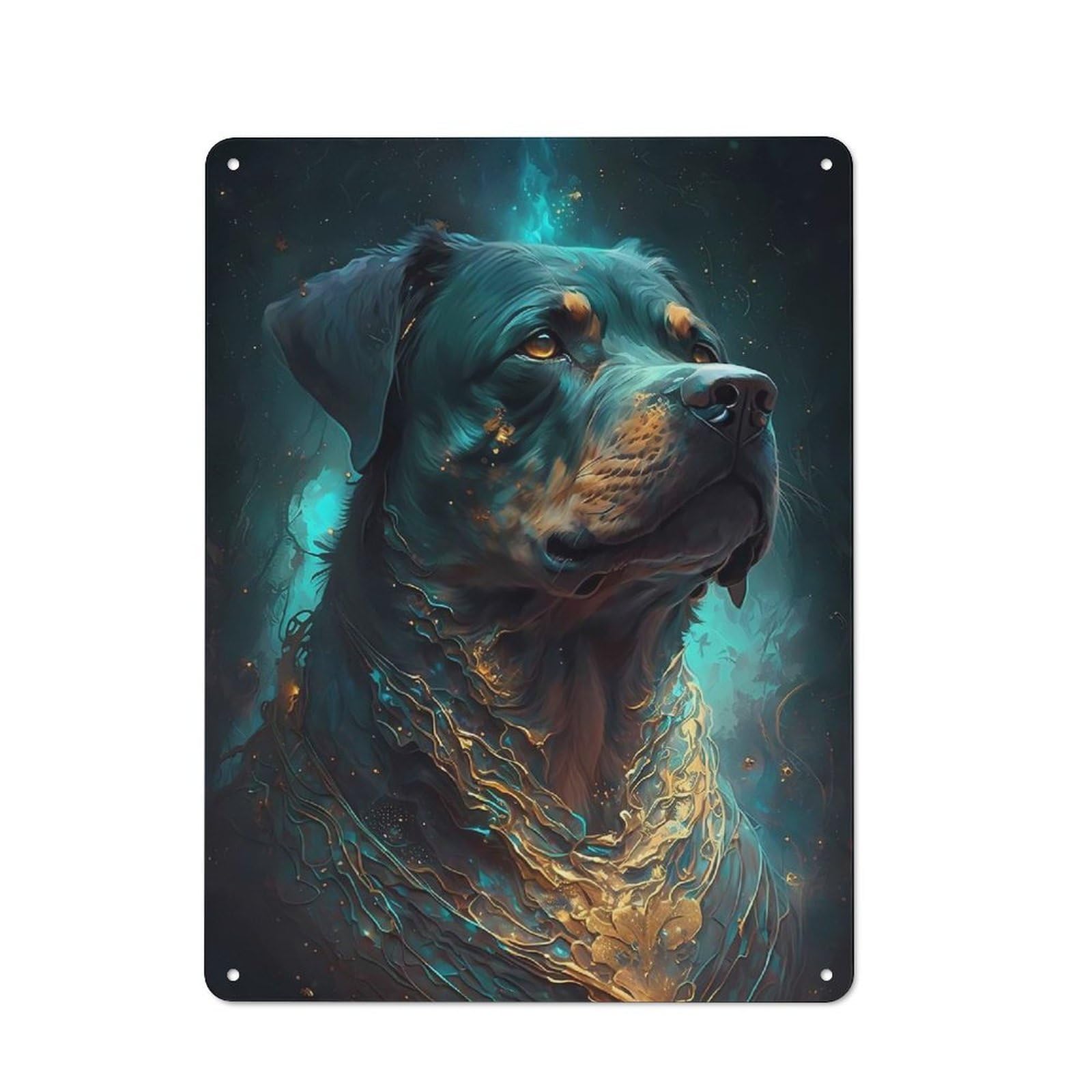 Junmoney Rottweiler Dog Dream Tin Wall Plaque 40X30cm With For Garage Wall, For Collectors Of Retro Metal Wall Decor
