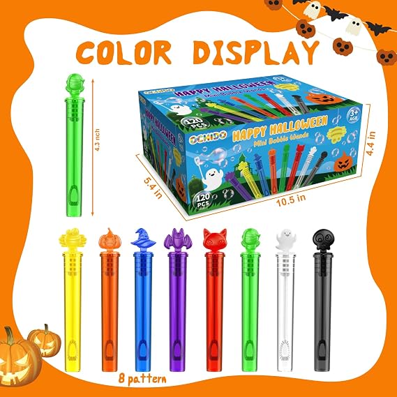 120PCS Halloween Bubbles, Halloween Party Favors for Kids Goodie Bag Filler