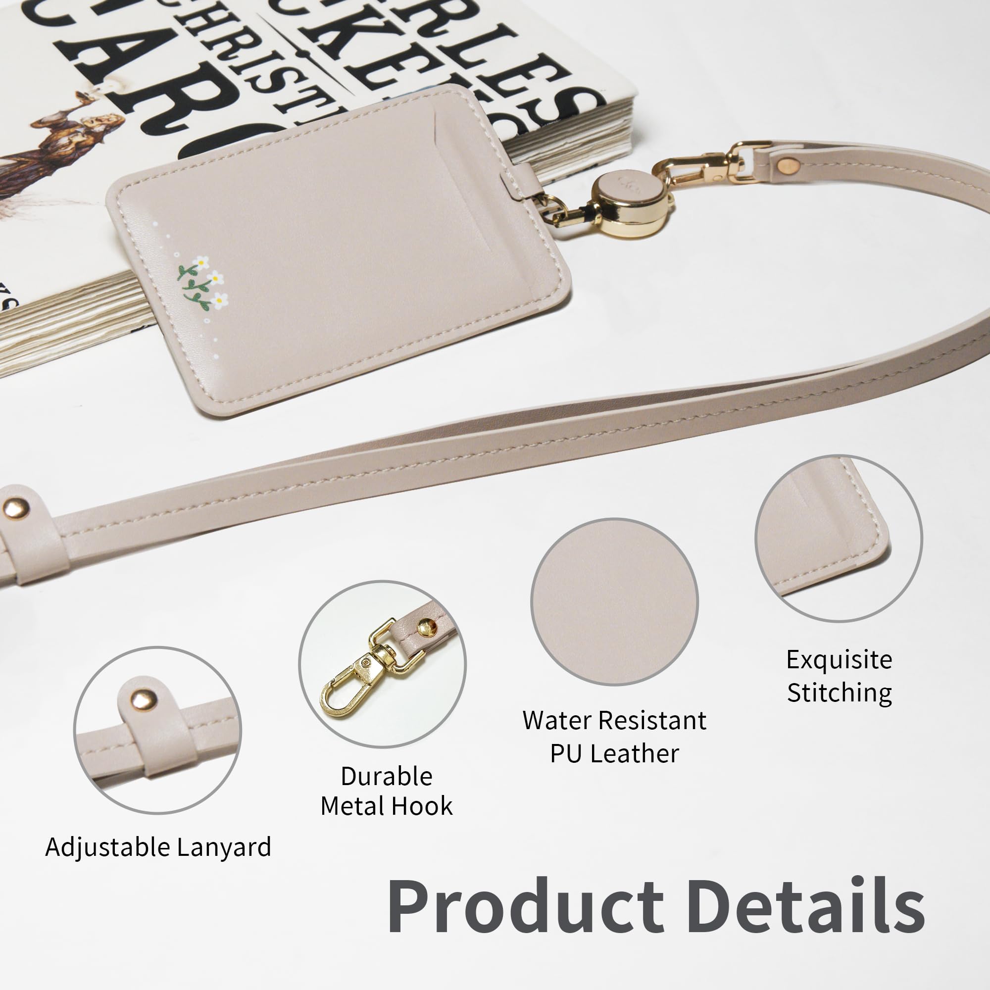 EKAX Double-Sided ID Badge Holder with Lanyard & Retractable Reel, ID Card Holder for Office Bus Pass, Teacher, Nurse - Image 4