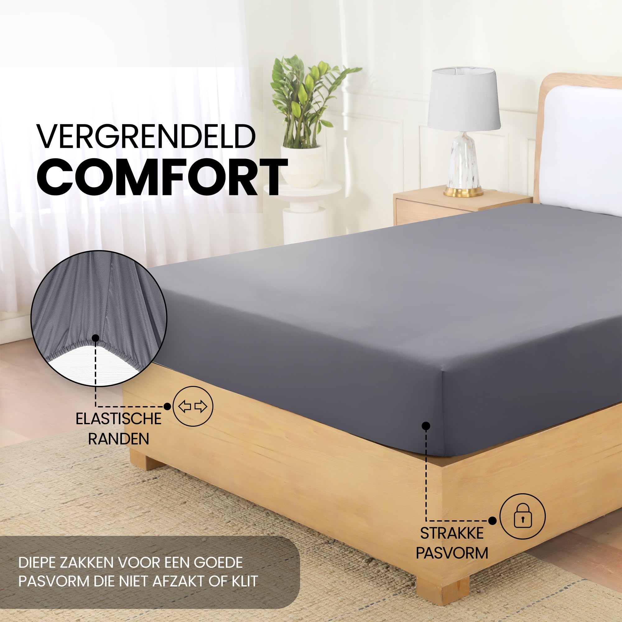 Utopia Bedding Set van 2 Hoeslakens, 35 cm Diep, Onderhoudsvriendelijk Zacht Geborsteld Microvezel Stof, Krimp- en Verkleuringsbestendig (180 x 200 cm,Beige