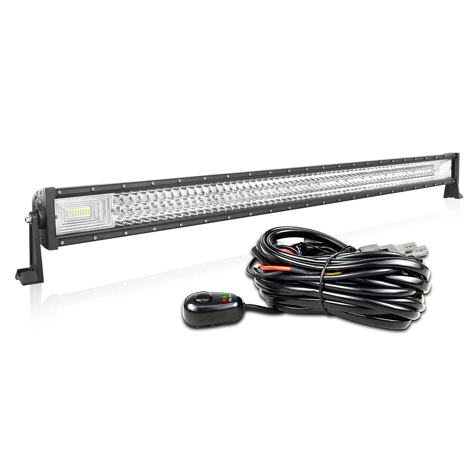Willpower Listwa świetlna LED, 127 cm, 648 W, wiązka łączona, 12 V, 24 V, oświetlenie off-road, wodoszczelne, robocze reflektory przeciwmgielne do samochodów terenowych 4 x 4, samochodów terenowych