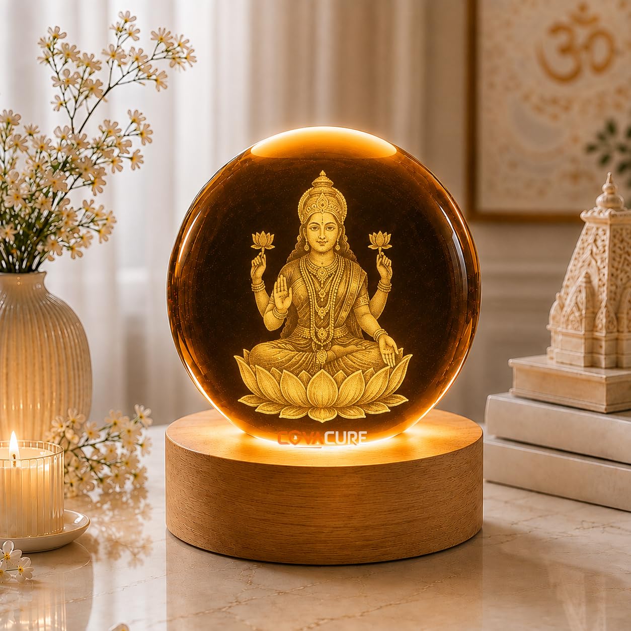 Radha Krishna Swing Crystal Ball Night Lamp - USB LED -11