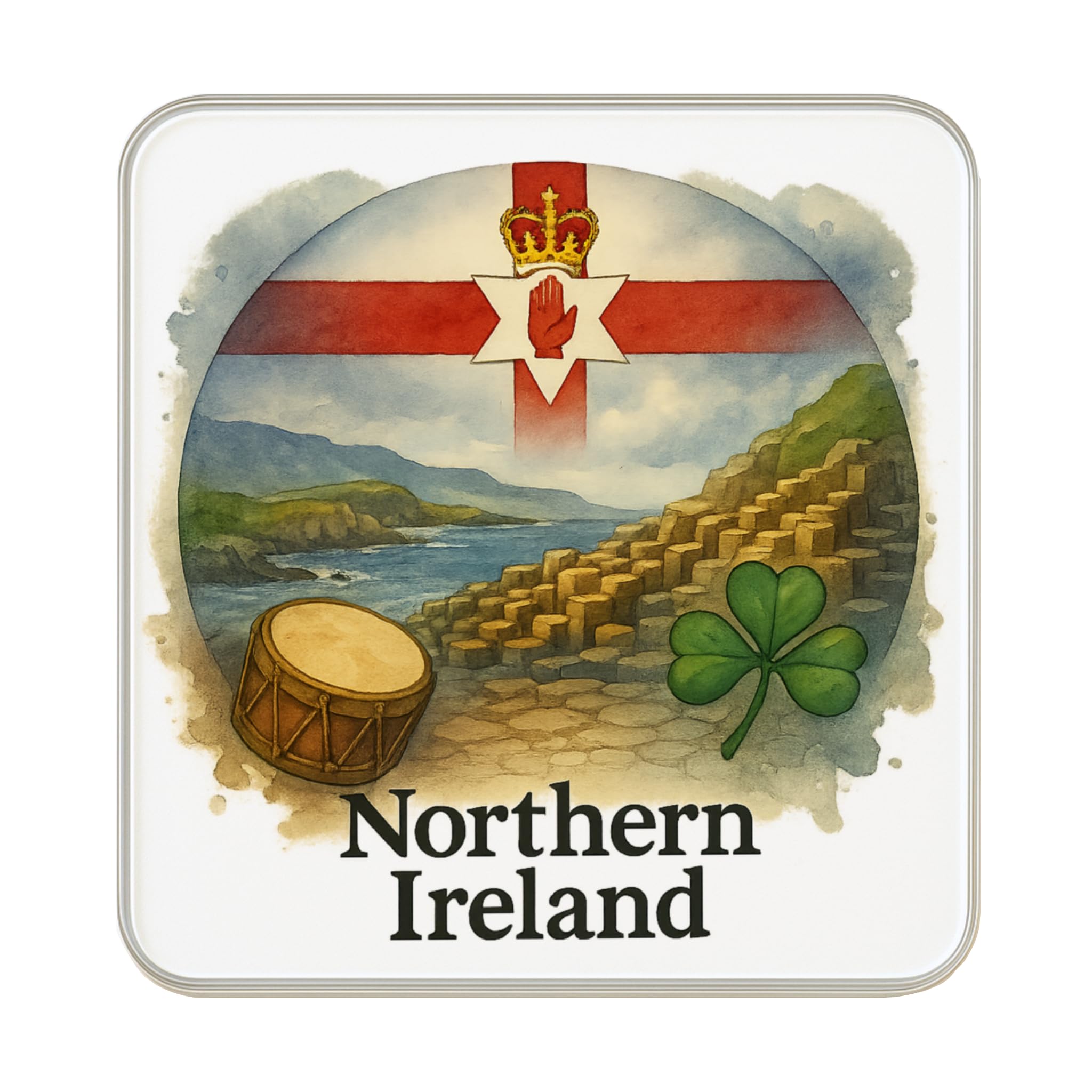 Aimant de réfrigérateur Irlande du Nord le cadeau de collection idéal pour voyageurs